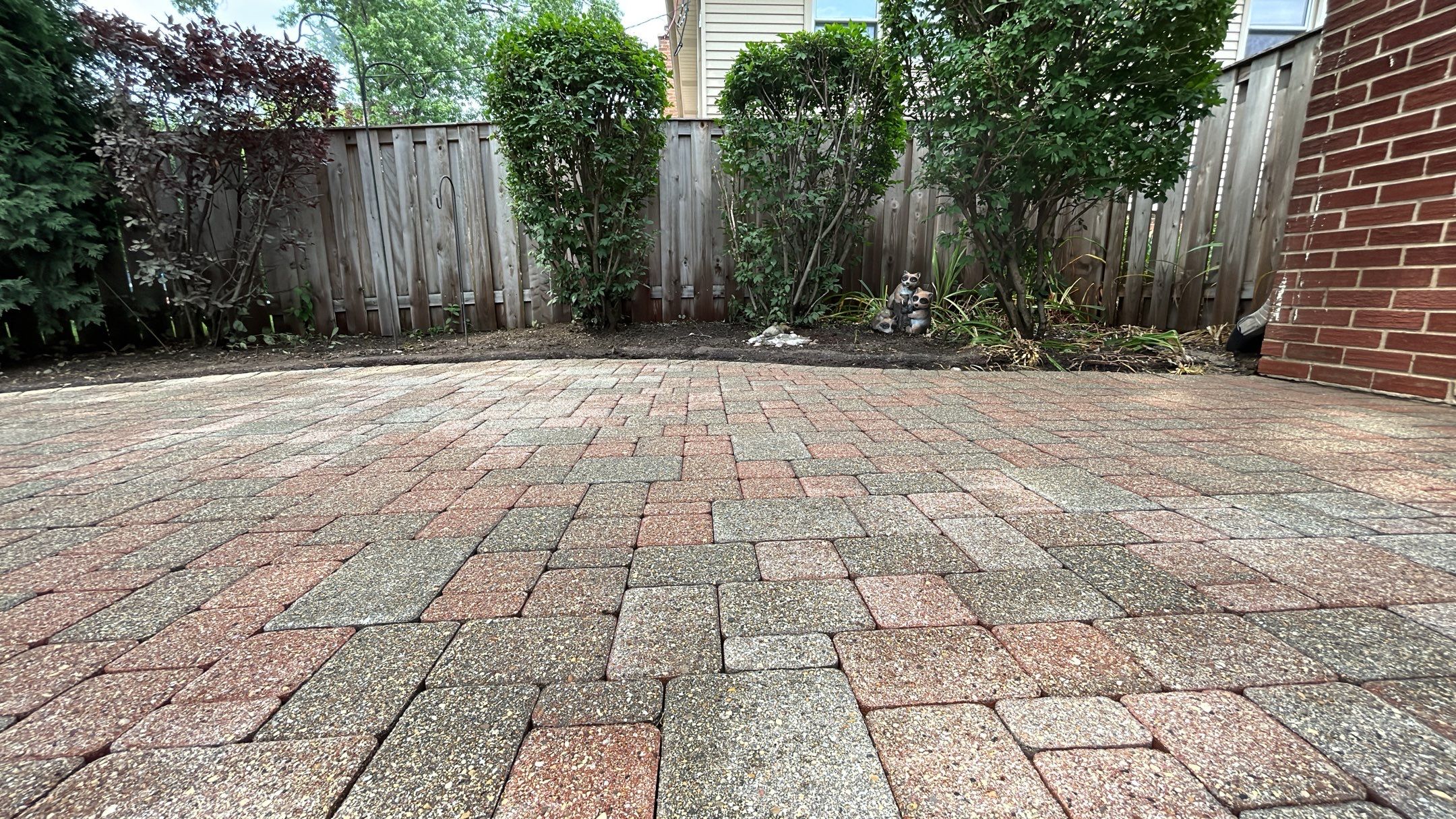 Brick paver clean, sand and seal. using Algaecide, soft wash soap by Northern Power Washing LLC.
