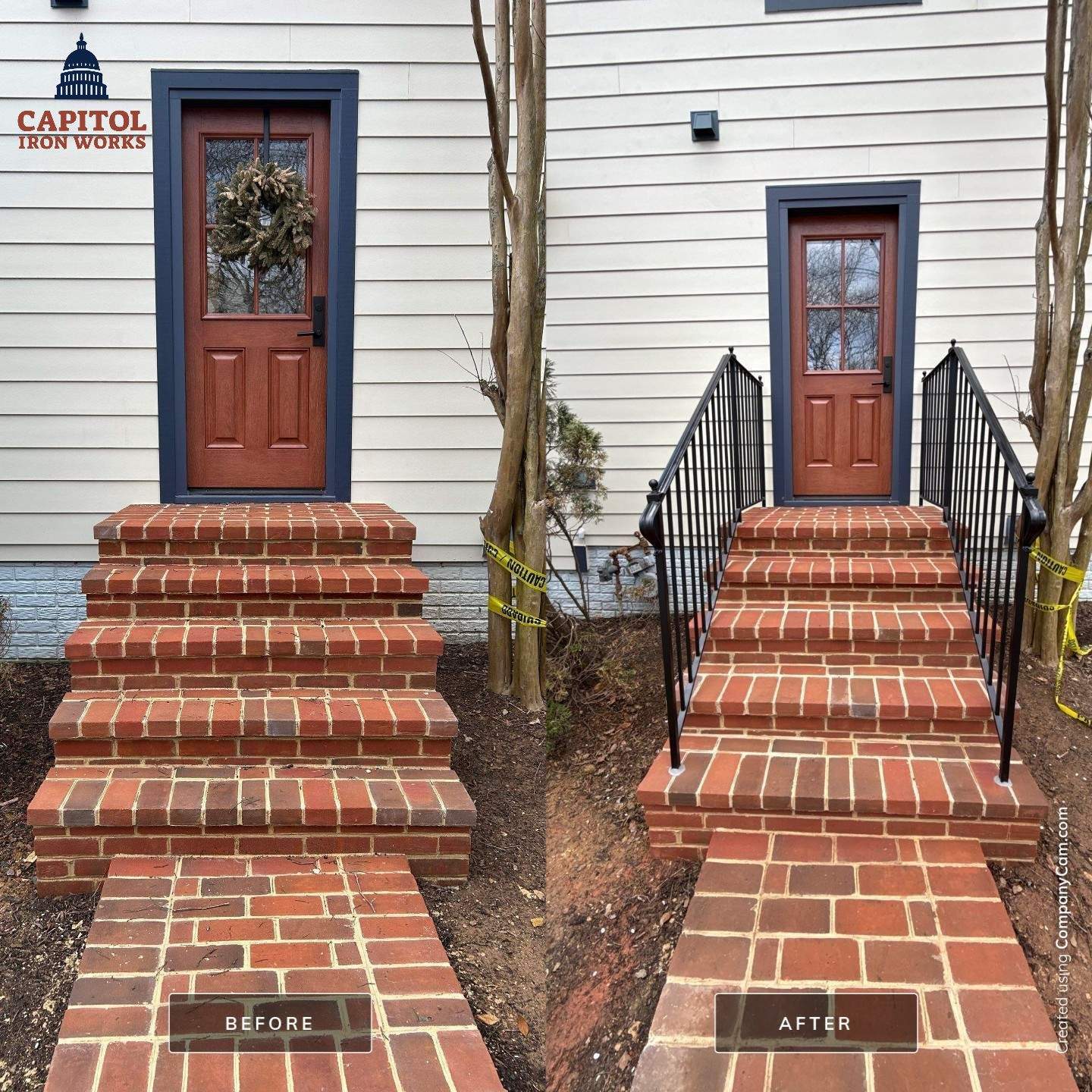 Traditional Iron Entry Railings – Gaithersburg, MD by Capitol Iron Works