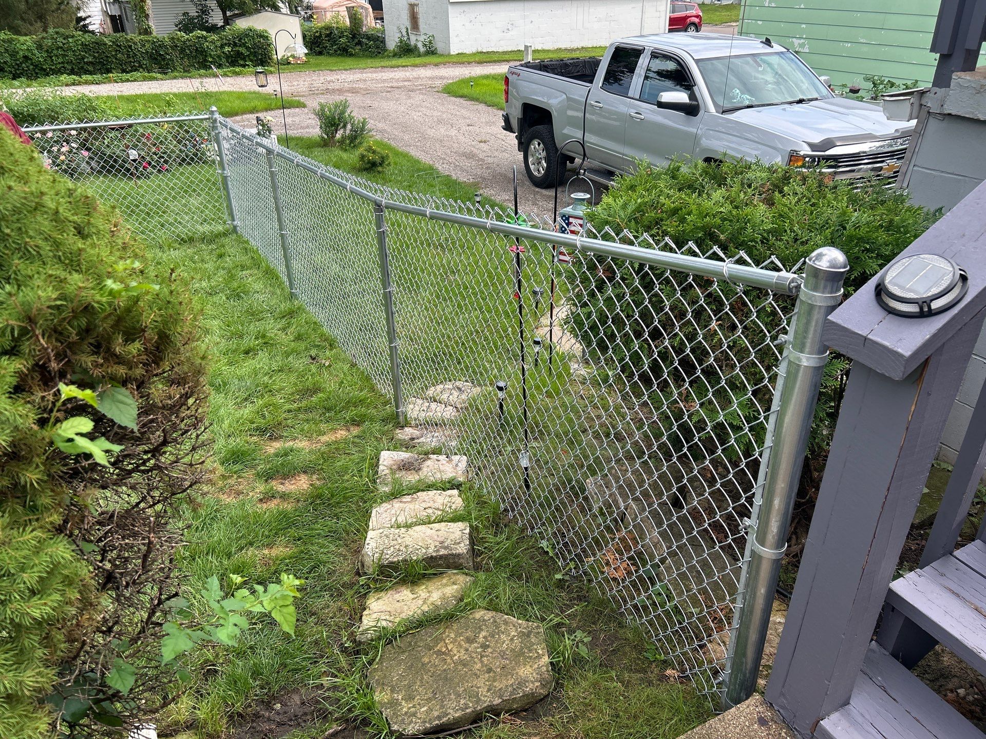 Galvanized Chain Link Fence Installation for Waterloo Residence by Perfect Picket Fence and Stain