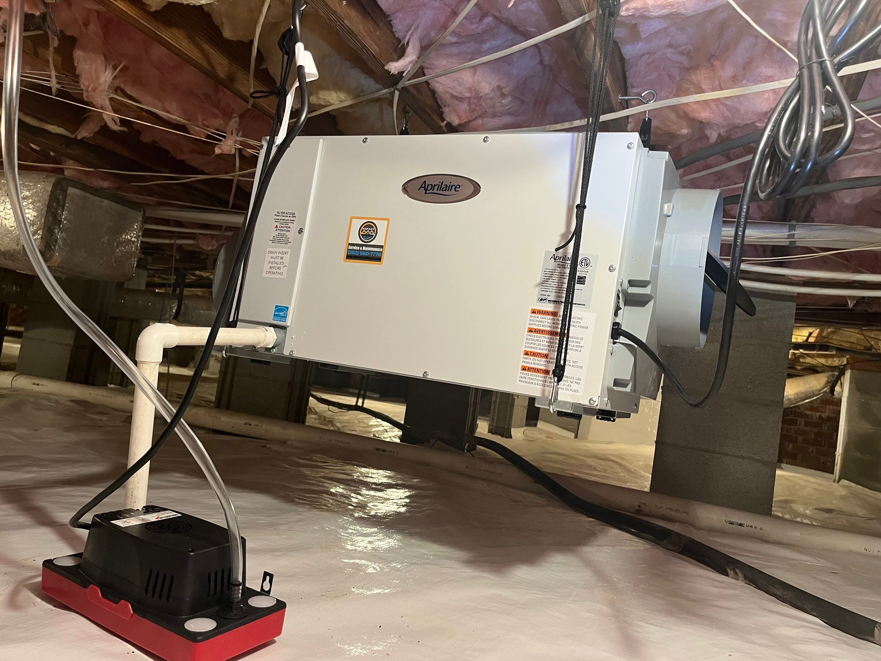 Dehumidifier and Moisture Barrier install with Structural repairs. by Impact Crawlspace