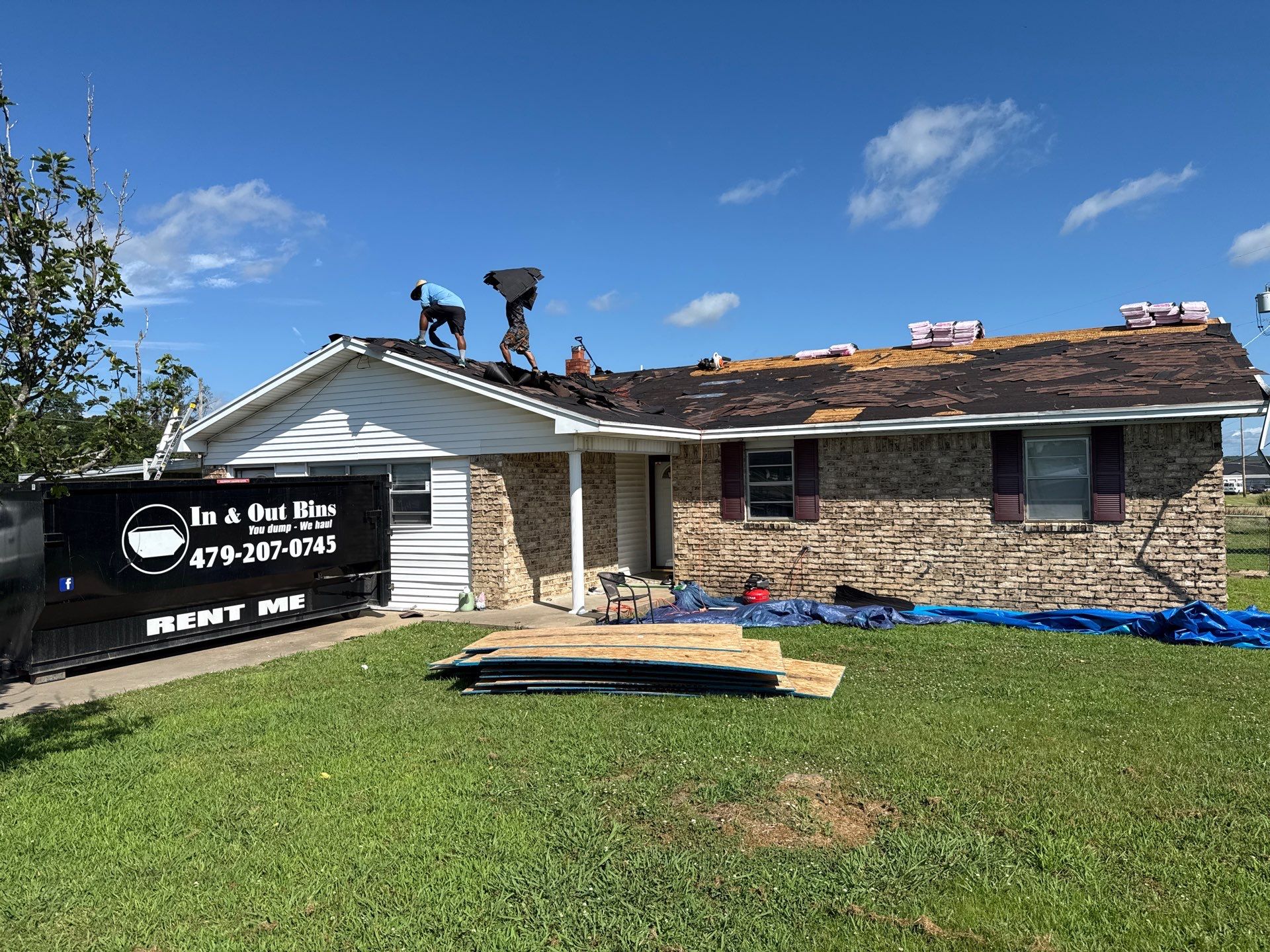 New roof & siding paid by insurance. Along with new roof sheathing.  by In & Out Construction & Remodeling, LLC