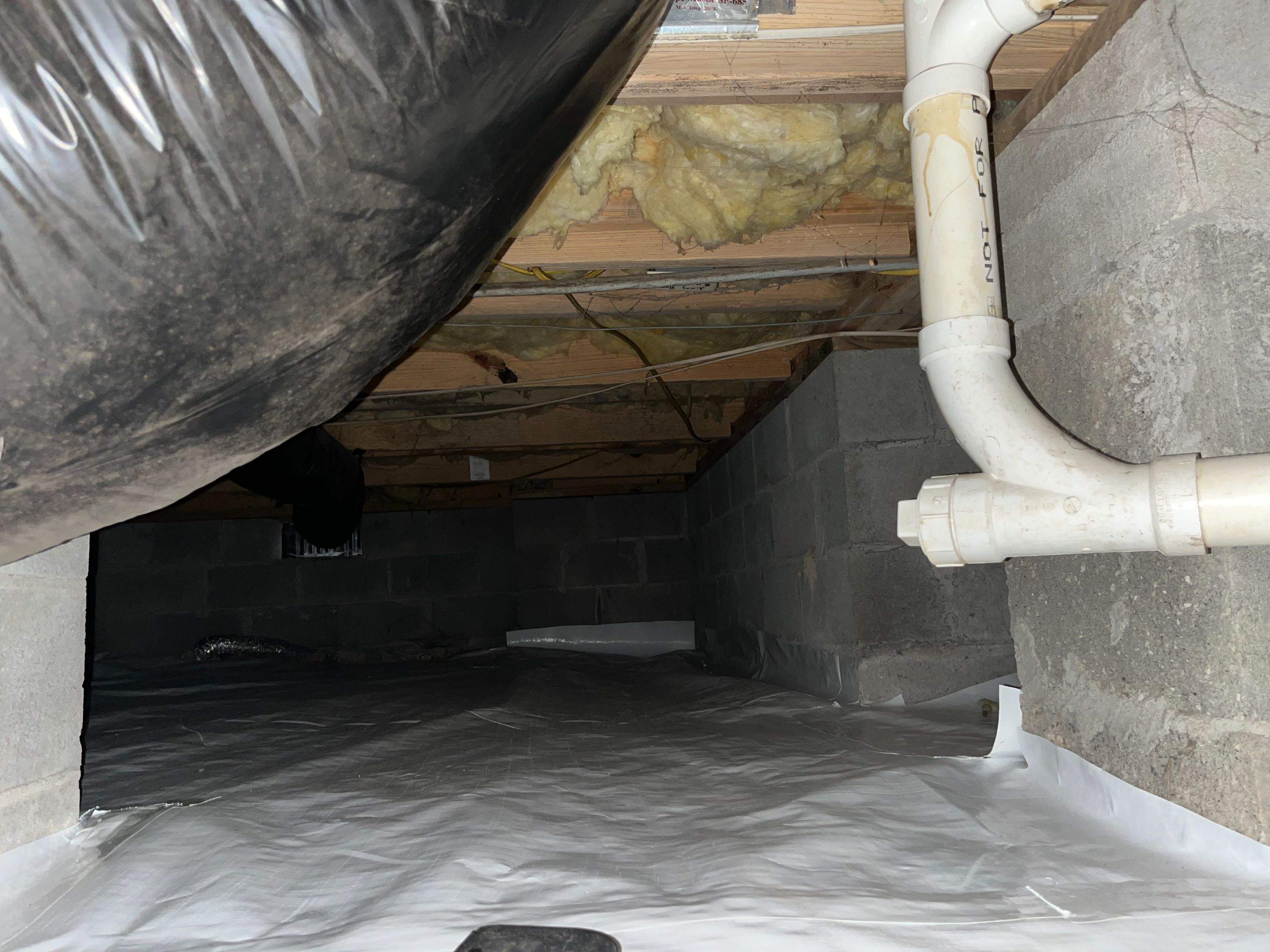 Dehumidifier and Moisture Barrier Install using 14Mil Moisture Barrier by Impact Crawlspace