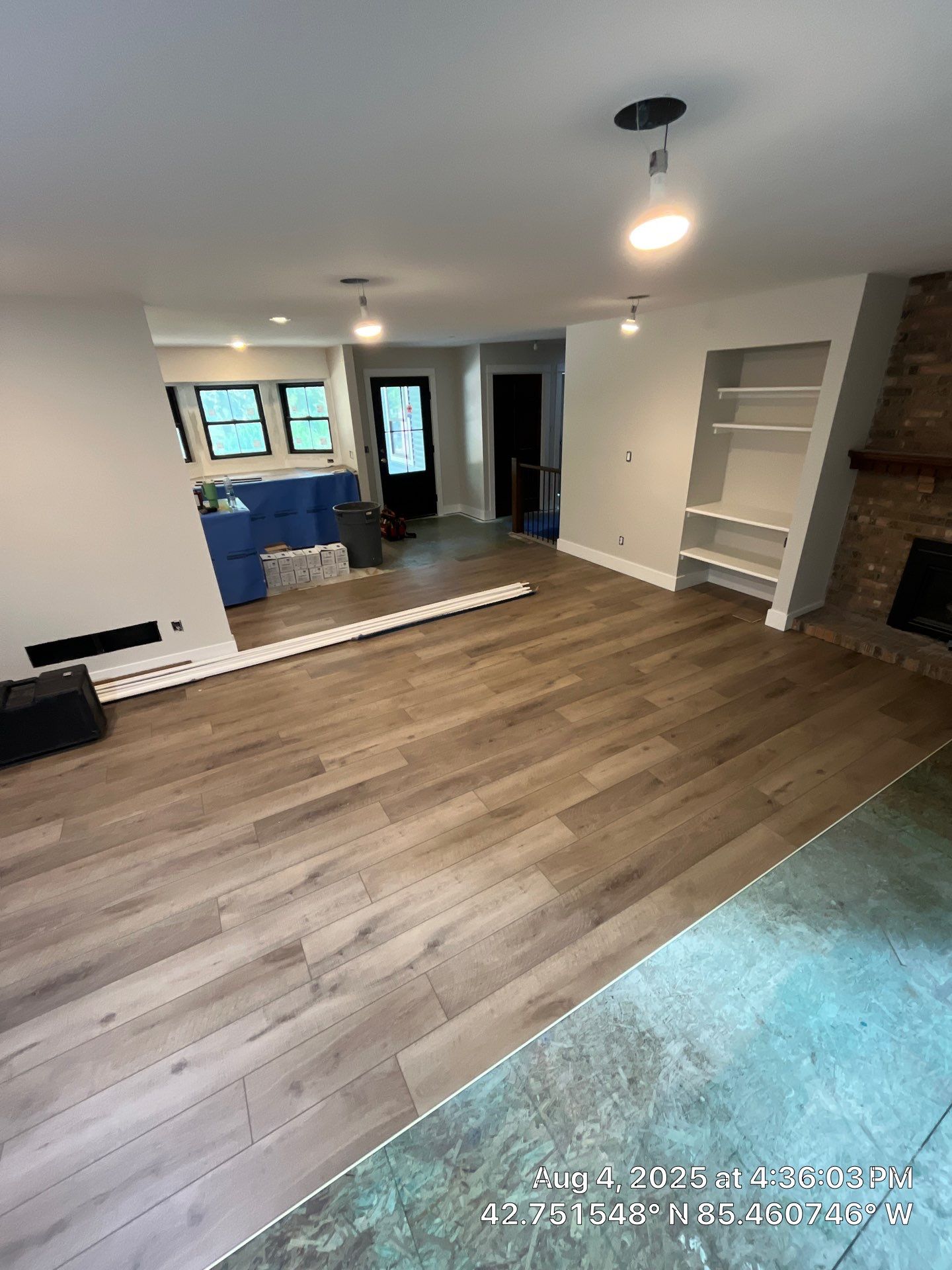Installation of LVP in Middleville, Michigan by RTBaldwin Hardwood Floors