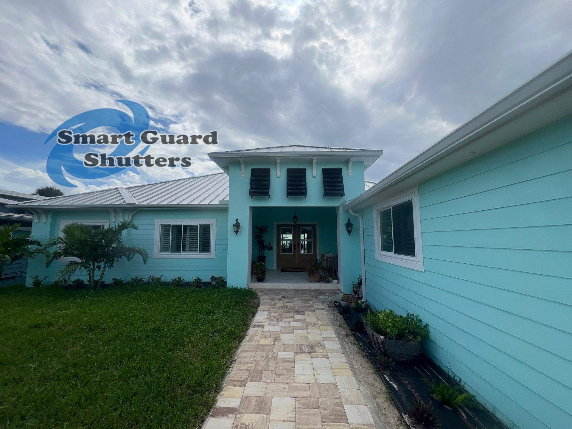 Decorative Bahamas in Grey Brown by Smart Guard Shutters