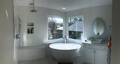 Modern Bathroom Remodel With Freestanding Tub In Marietta
