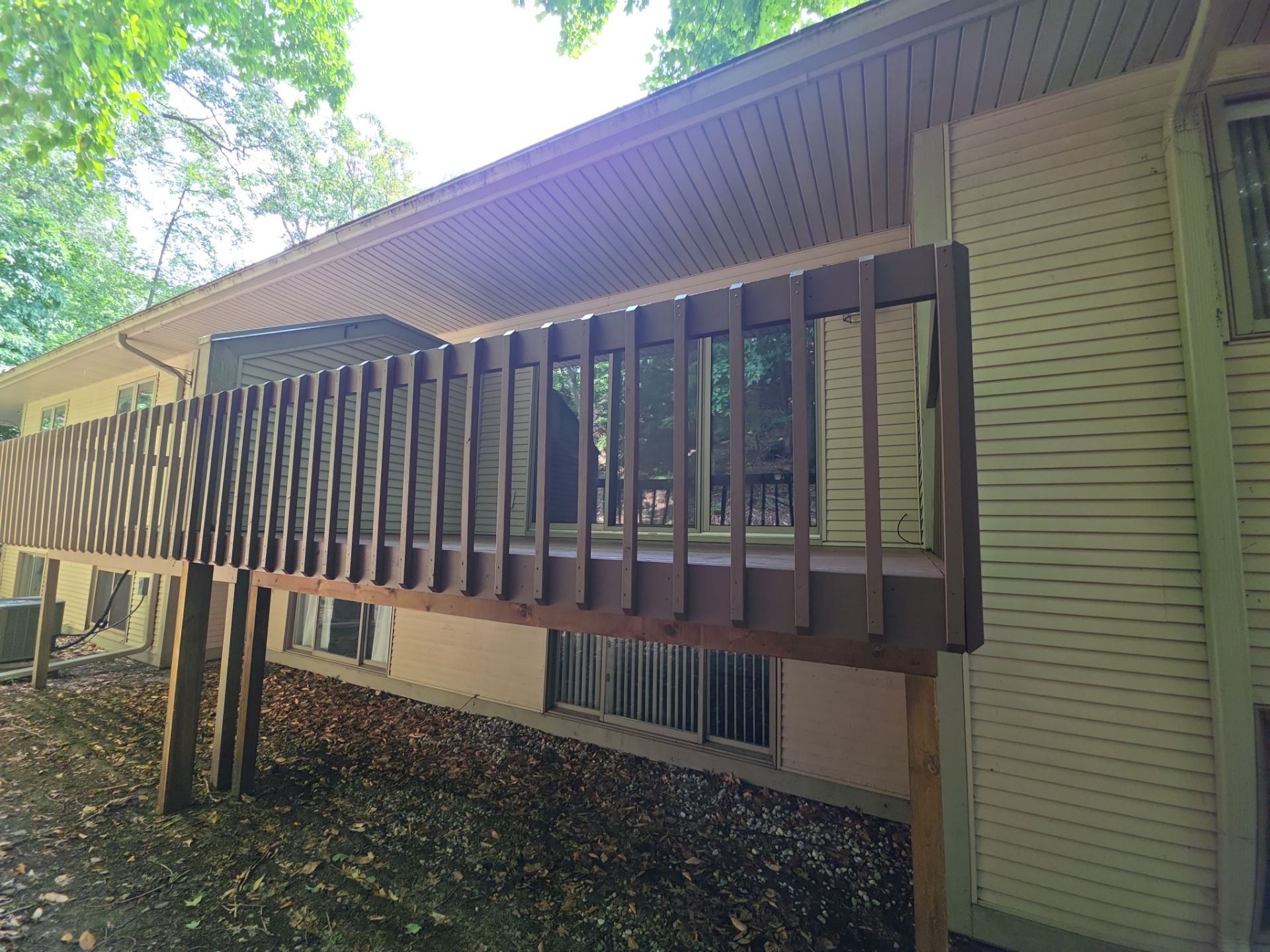Elevated Wood Deck Restoration and Staining in Spring Lake by Gordon Painting