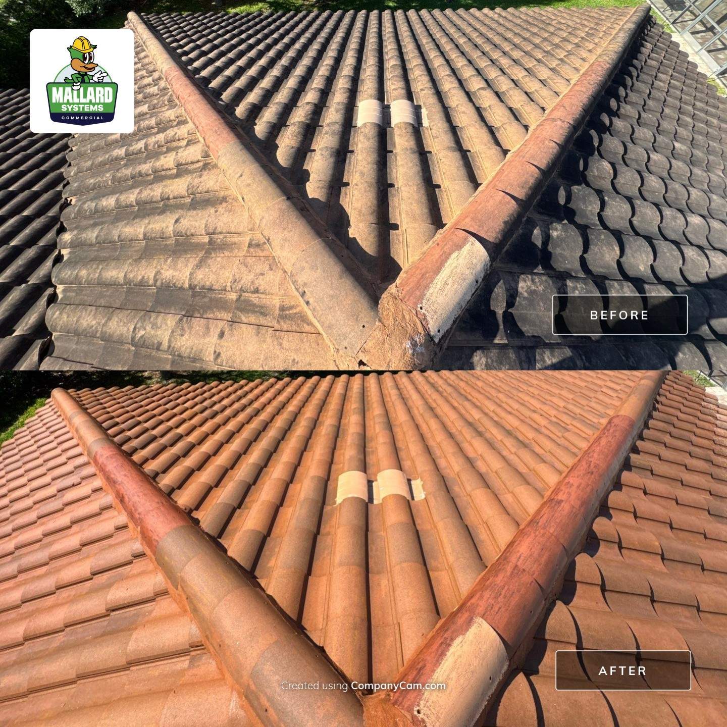 Barrel Tile Roof Cleaning by Mallard Systems