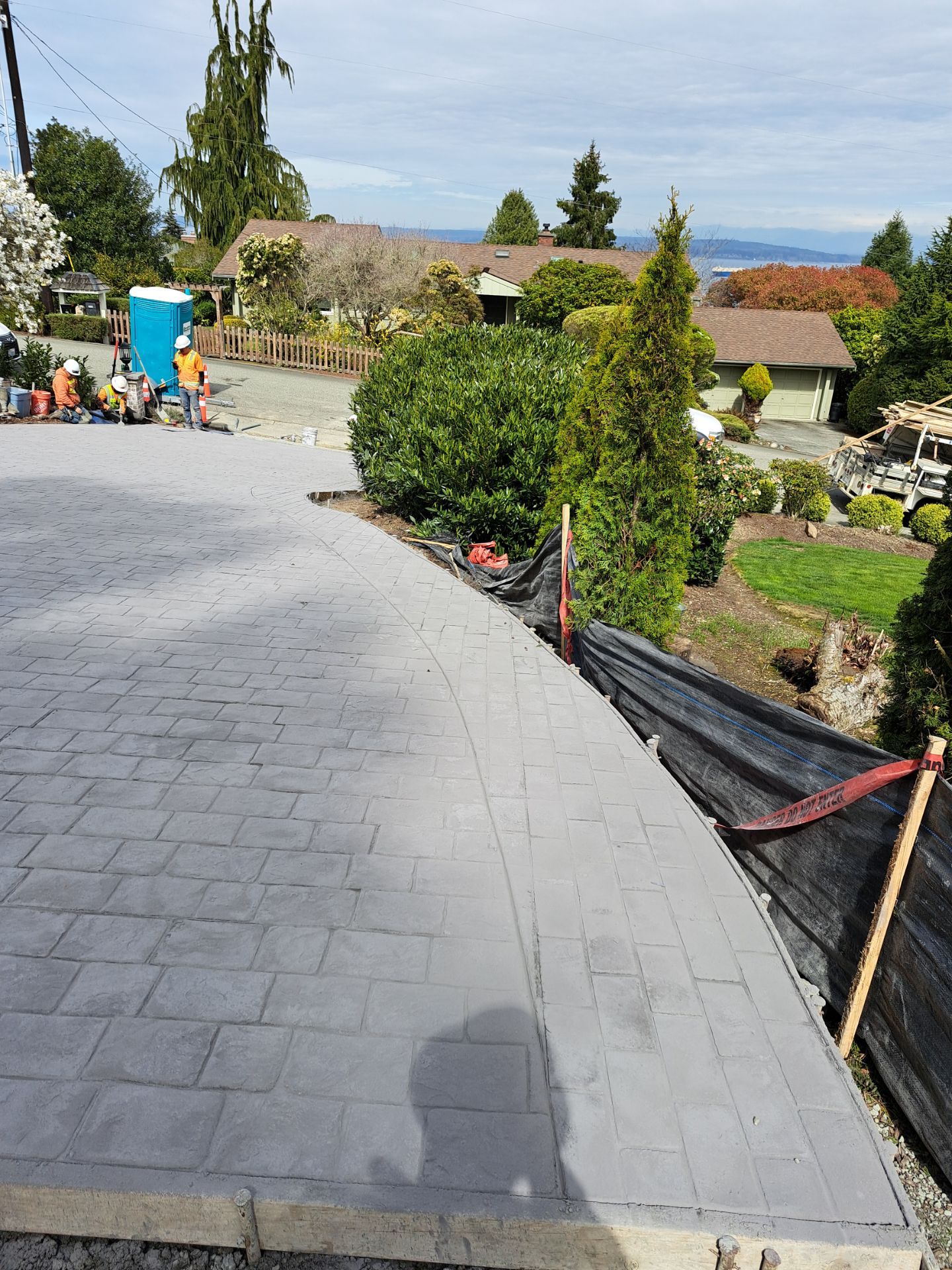 John | Stamped Concrete Driveway Makeover by Jireh Asphalt & Concrete Inc 