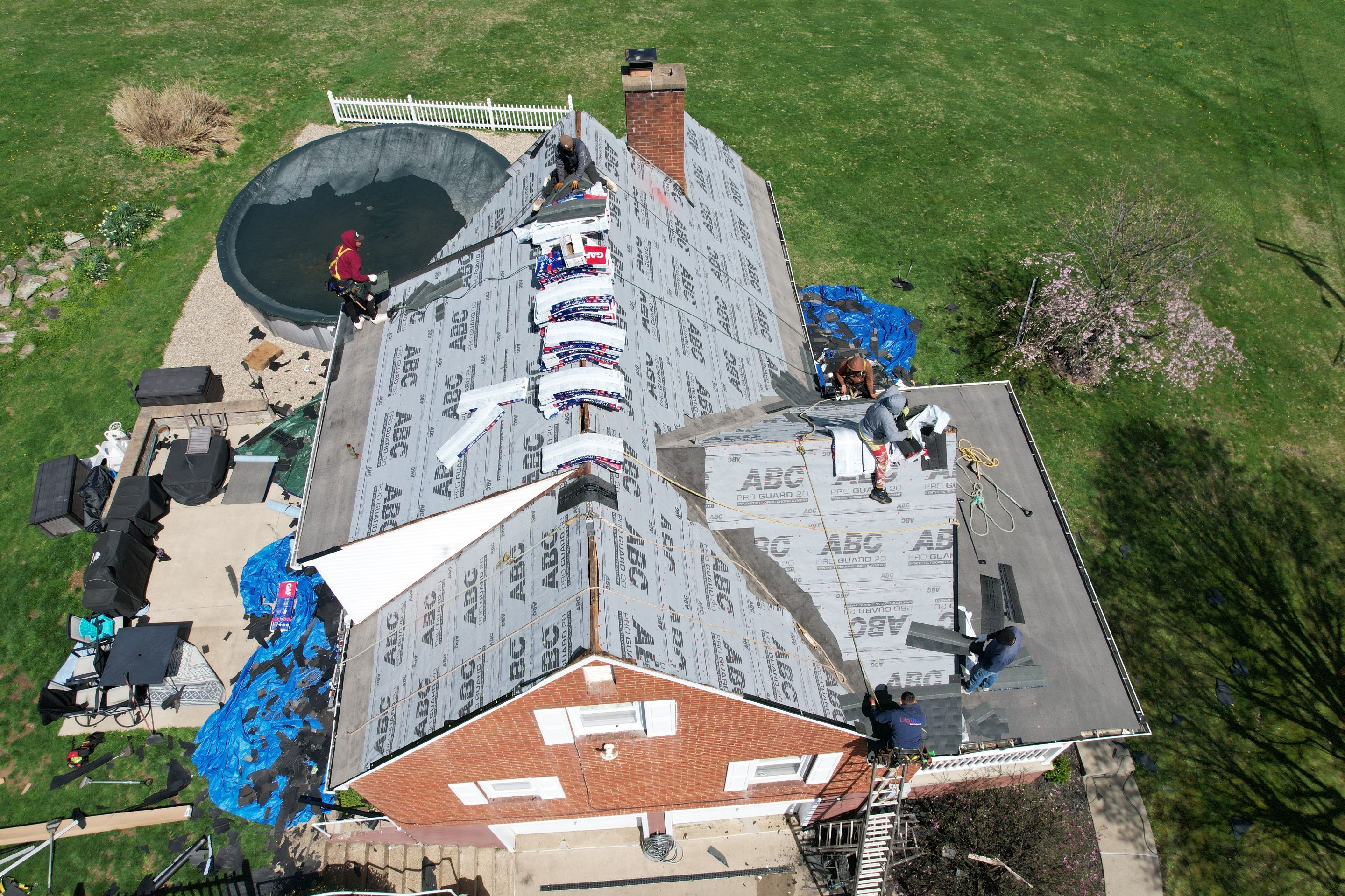 Residential Roofing Installation using GAF Timberline HDZ Charcoal by Rainstoppers Roofing