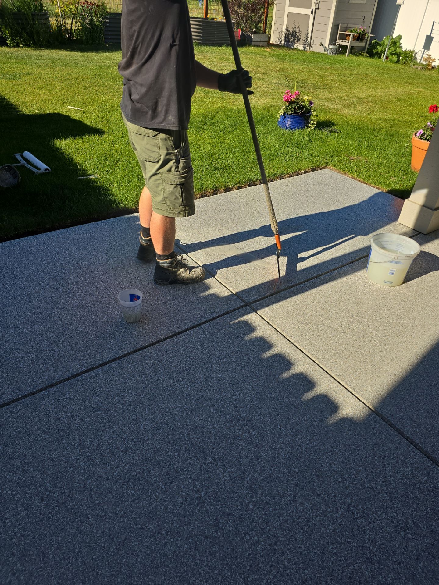 Mt. Everest Flake Patio Transformation in Spokane Valley by Croc Coatings, LLC