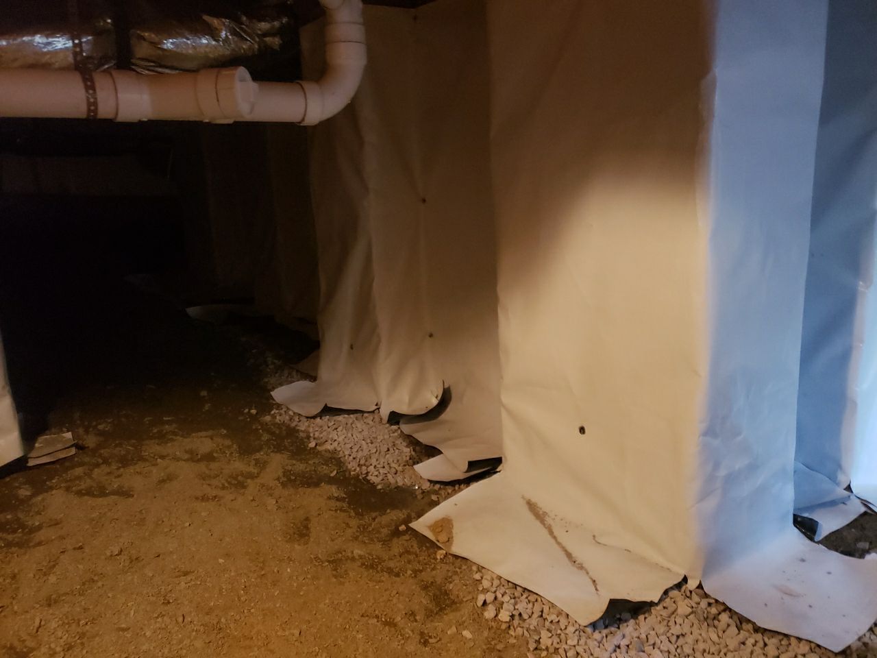 Crawl space encapsulation and exterior drainage by Power Wash Masters LLC