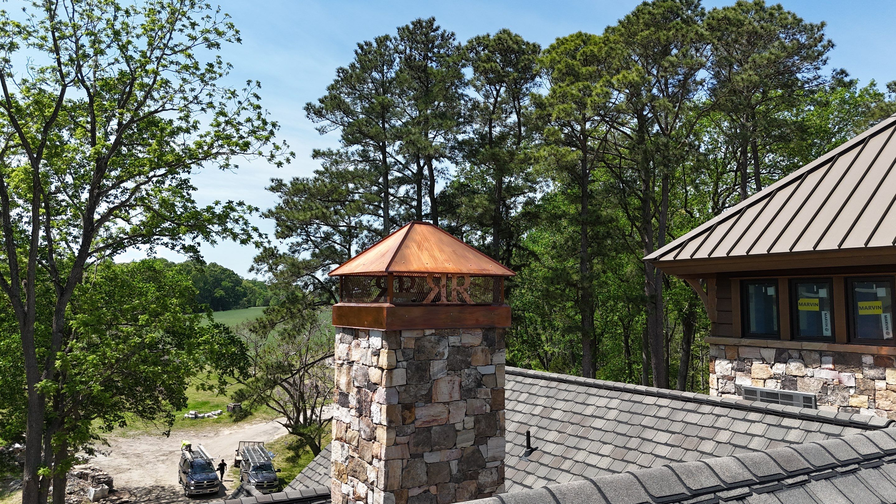 Custom Chimney Caps - Copper Hip & Ridge by Premier Chimney and Roofing