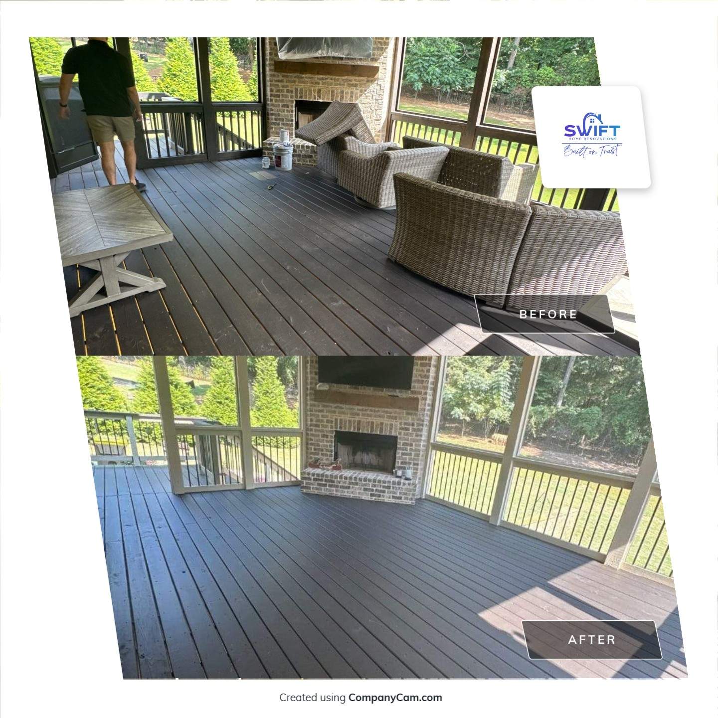 Exterior Painting and Multi-Level Deck Refinishing in Jefferson by Swift Home Renovations