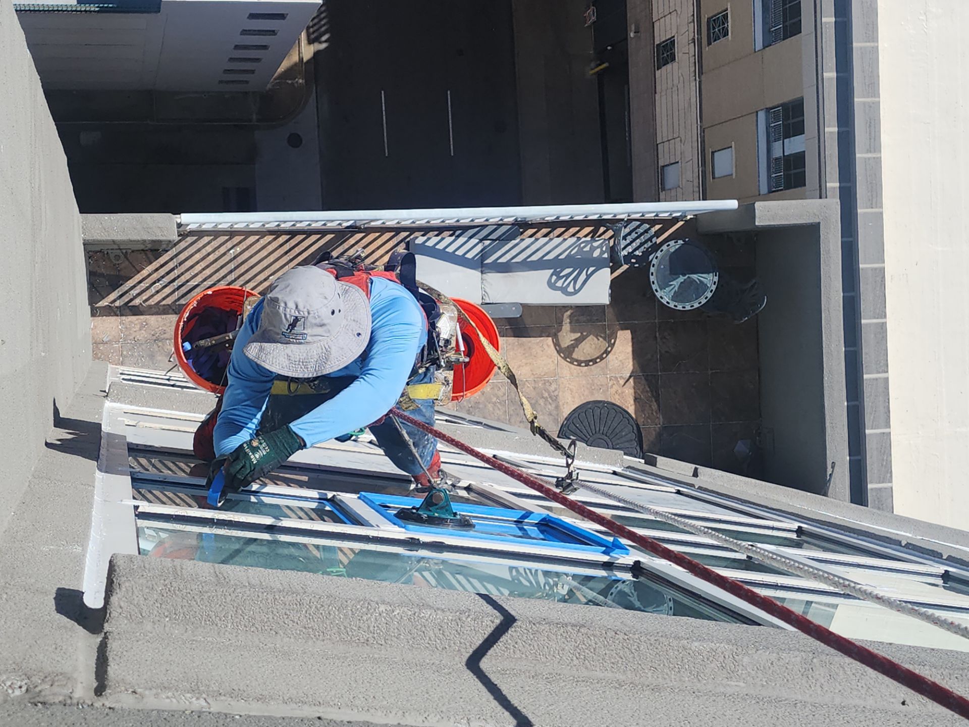 Window System Sealant Replacement on a high rise in Nashville, TN by Performance Waterproofing LLC