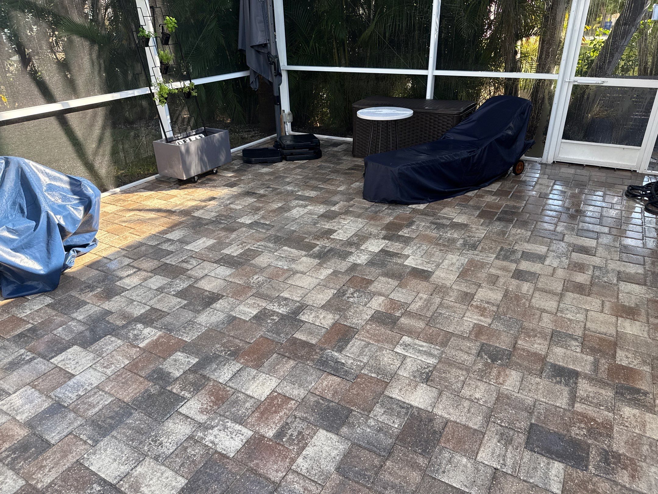 Paver Pool Deck Cleaning & Pool Cage Cleaning in River Point of Manatee – Bradenton, FL by Sunshine AquaWash