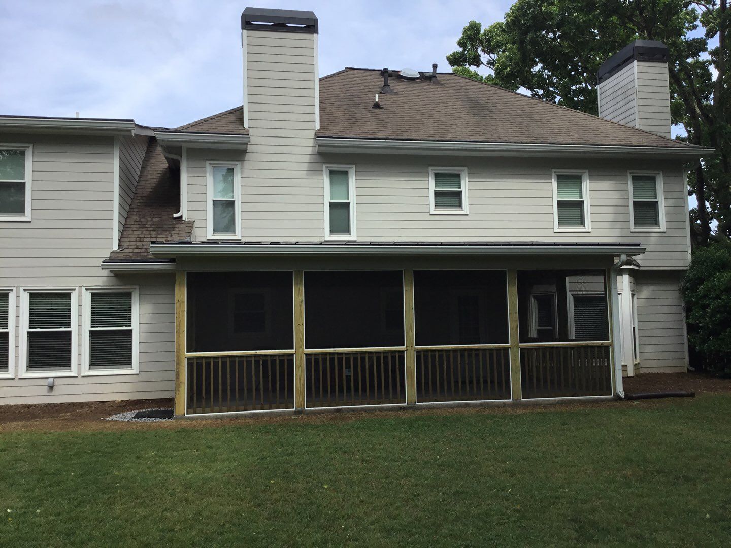 Custom Screened Porch With Tongue and Groove Ceiling in Alpharetta by Swift Home Renovations