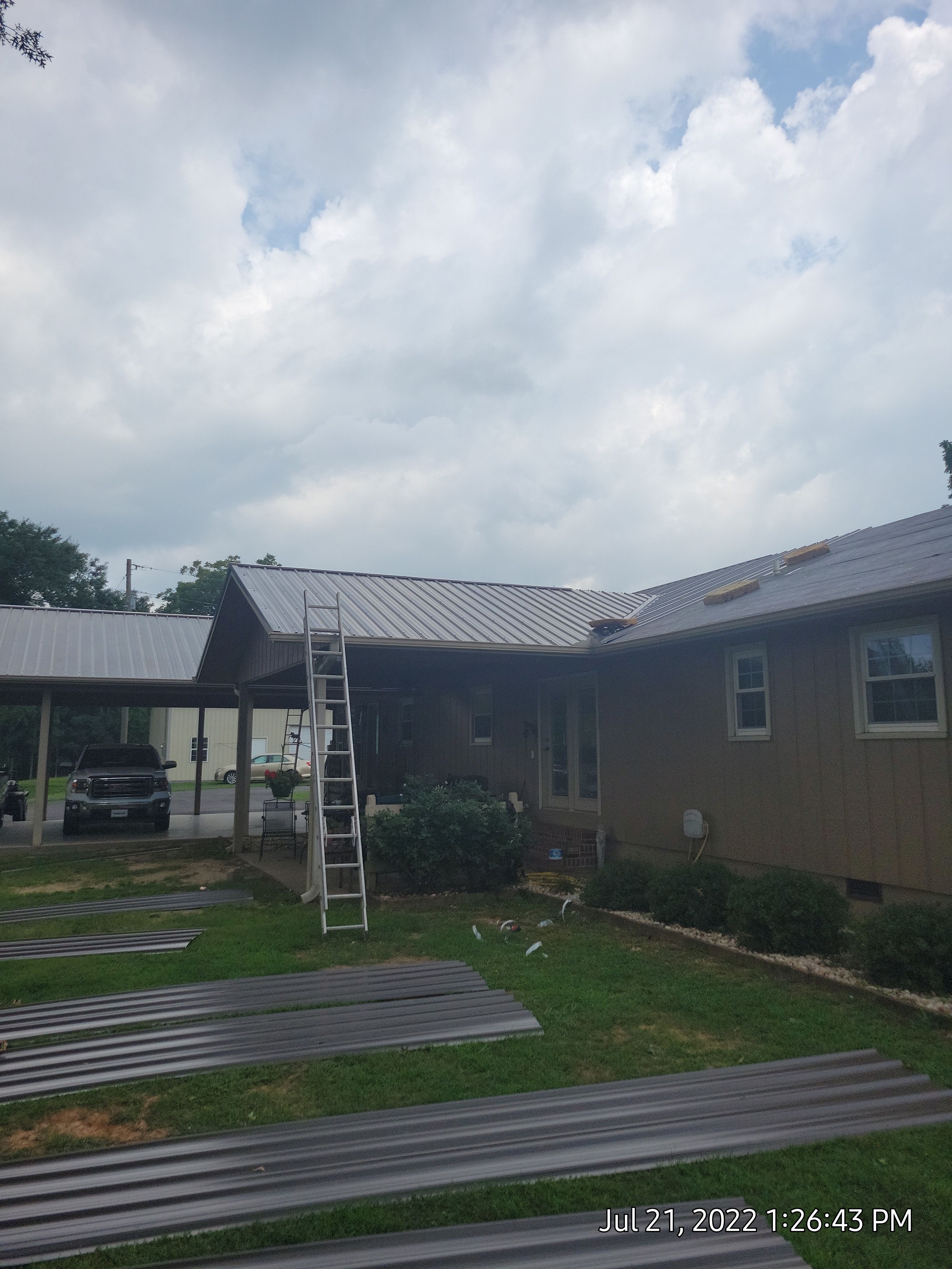Residential Roof Remove and Replace using Low Rib Metal Roofing Panels by Bullard Roofing