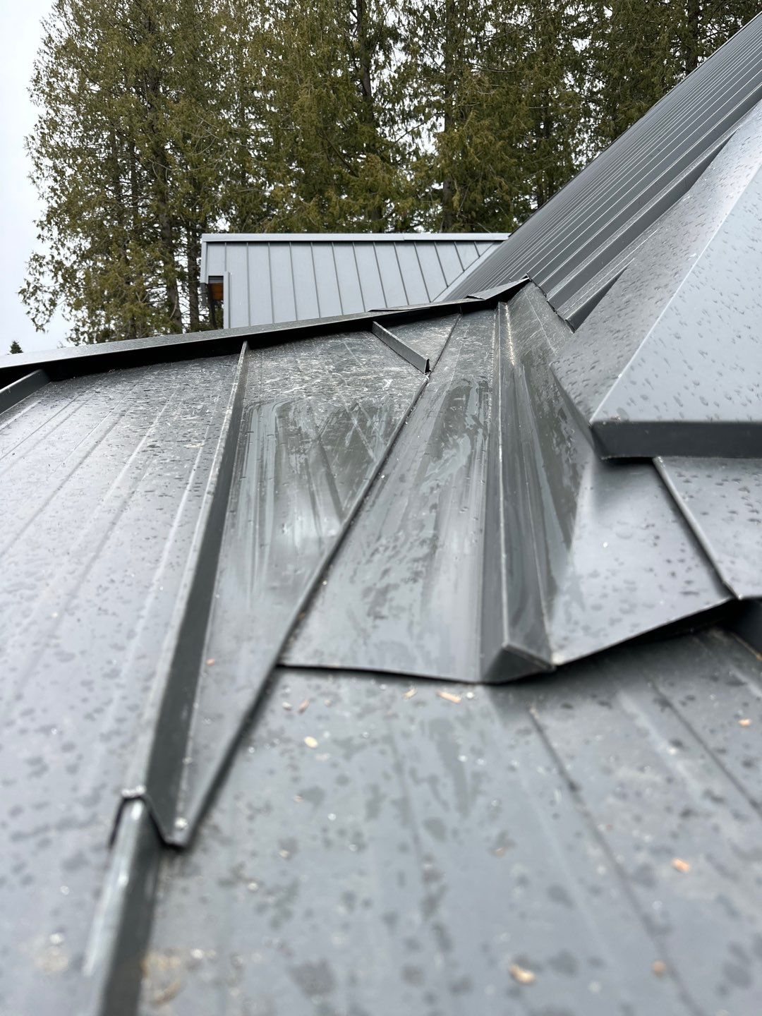 Residential Roofing Installation using 12" Prolok metal by Top Notch Roofing Inc