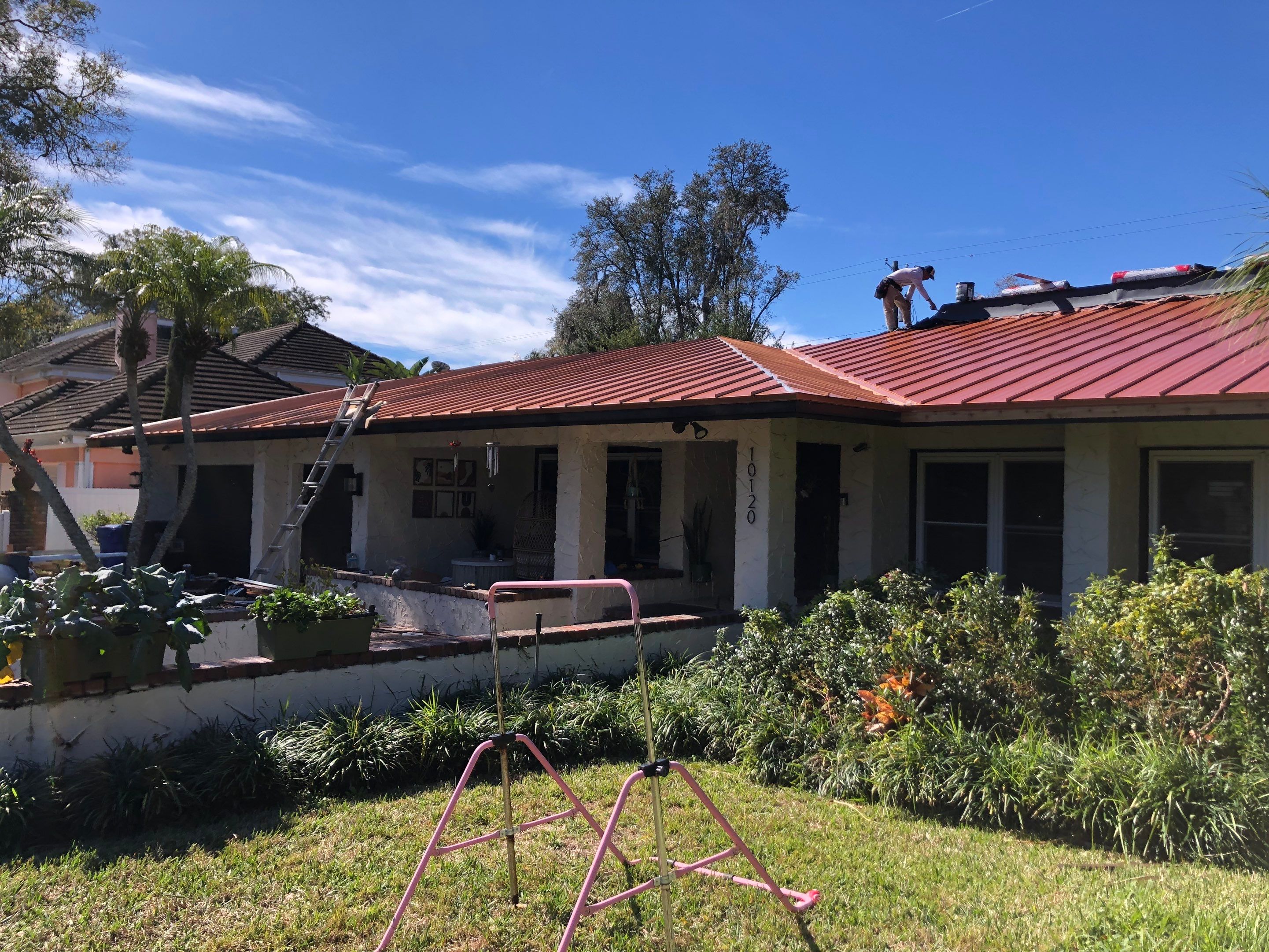 Residential Re-Roof using MS Metals, Copper Penny, Standing Seam. by First Due Roofing