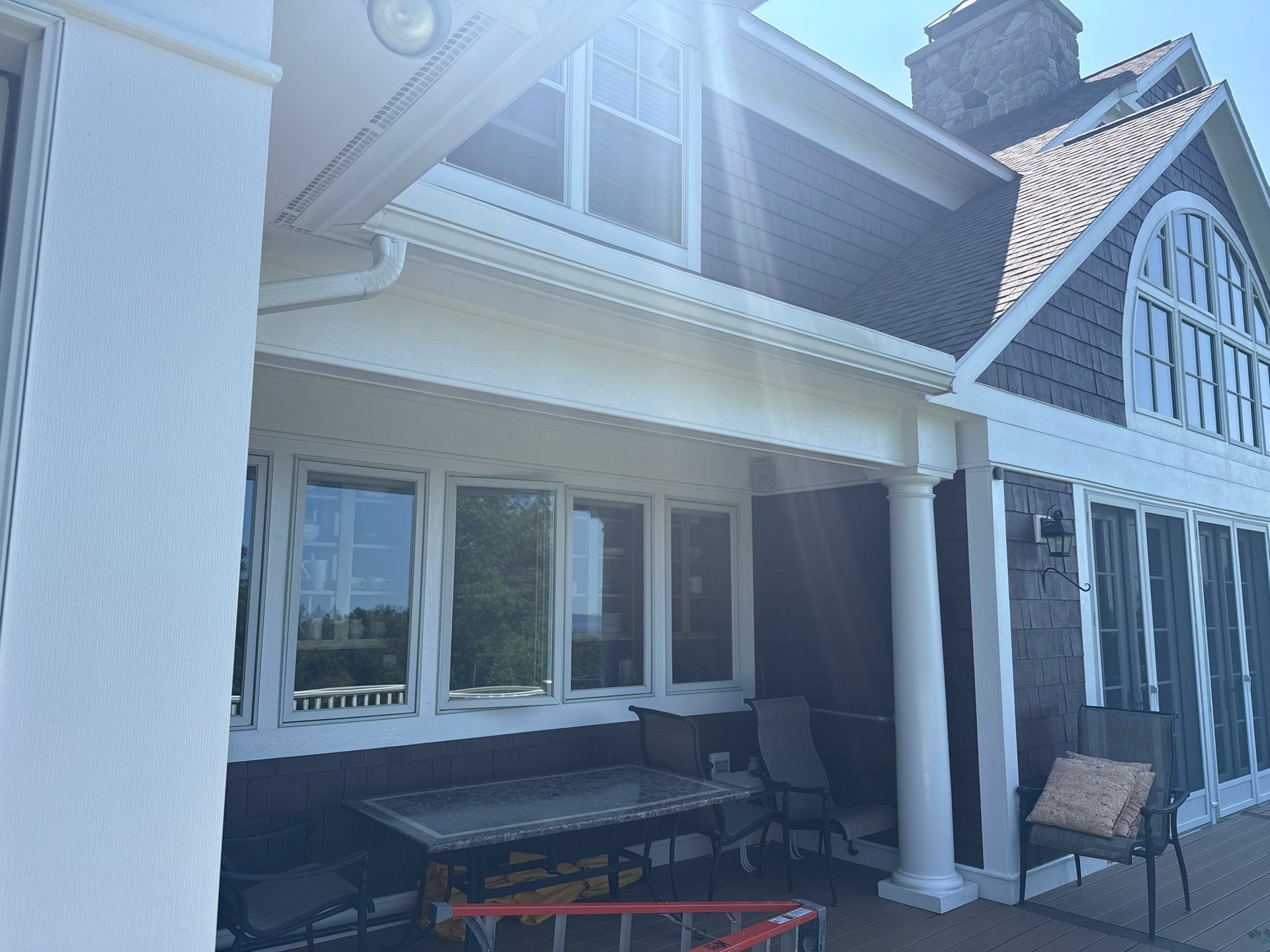 Sunesta Retractable Awning Installation in Harbor Springs by Rainbow Seamless Systems