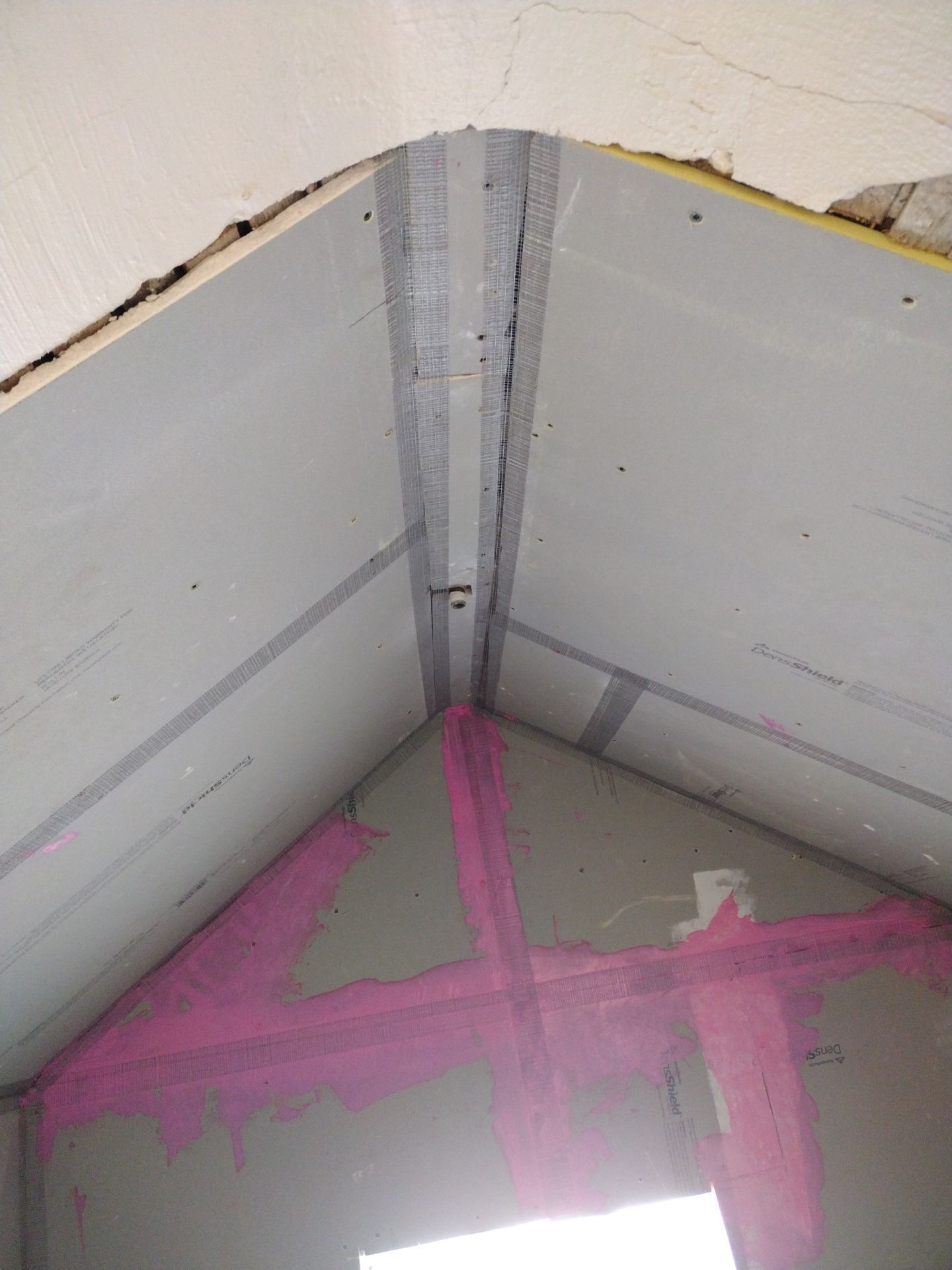 Shower Remodel & Ceiling Restoration – Correcting Water Damage and Rebuilding Right by Johnny Five Construction