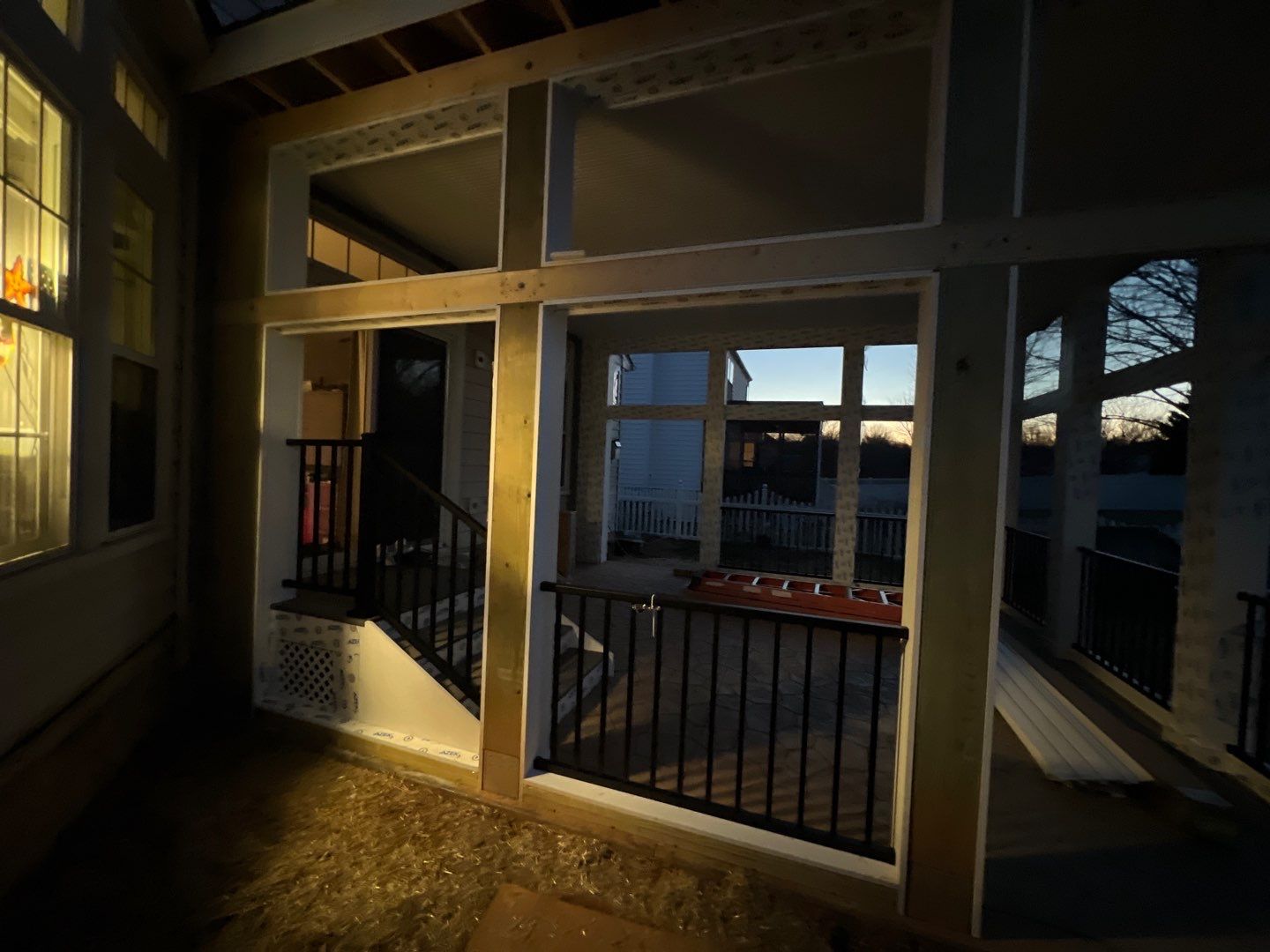 Custom Screened-In Porch with Stamped Concrete Patio in Warrenton by Jakari Restoration & Construction LLC