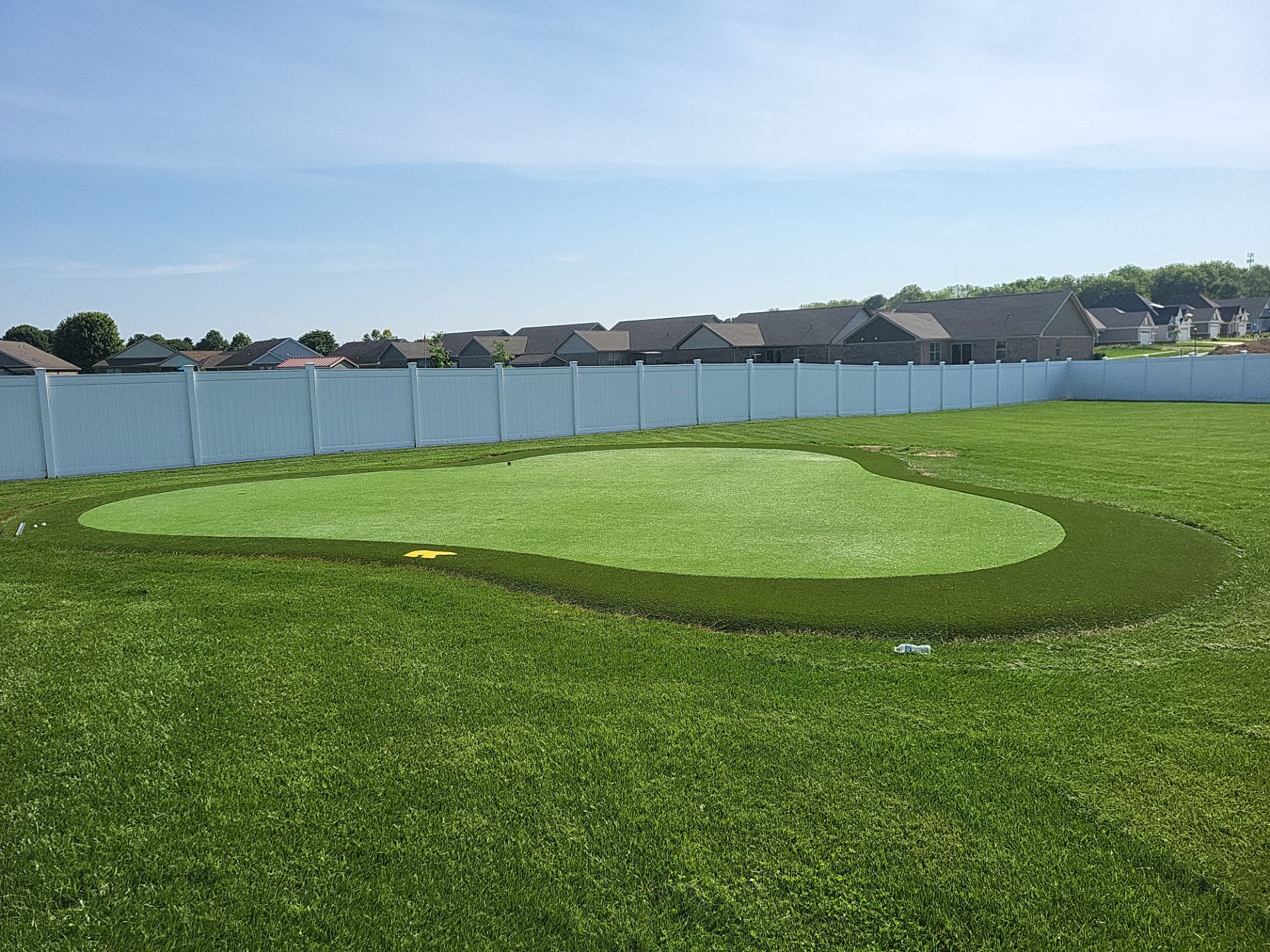 Custom Residential Synthetic Putting Green Installation in Xenia, Ohio by Southwest Greens Midwest