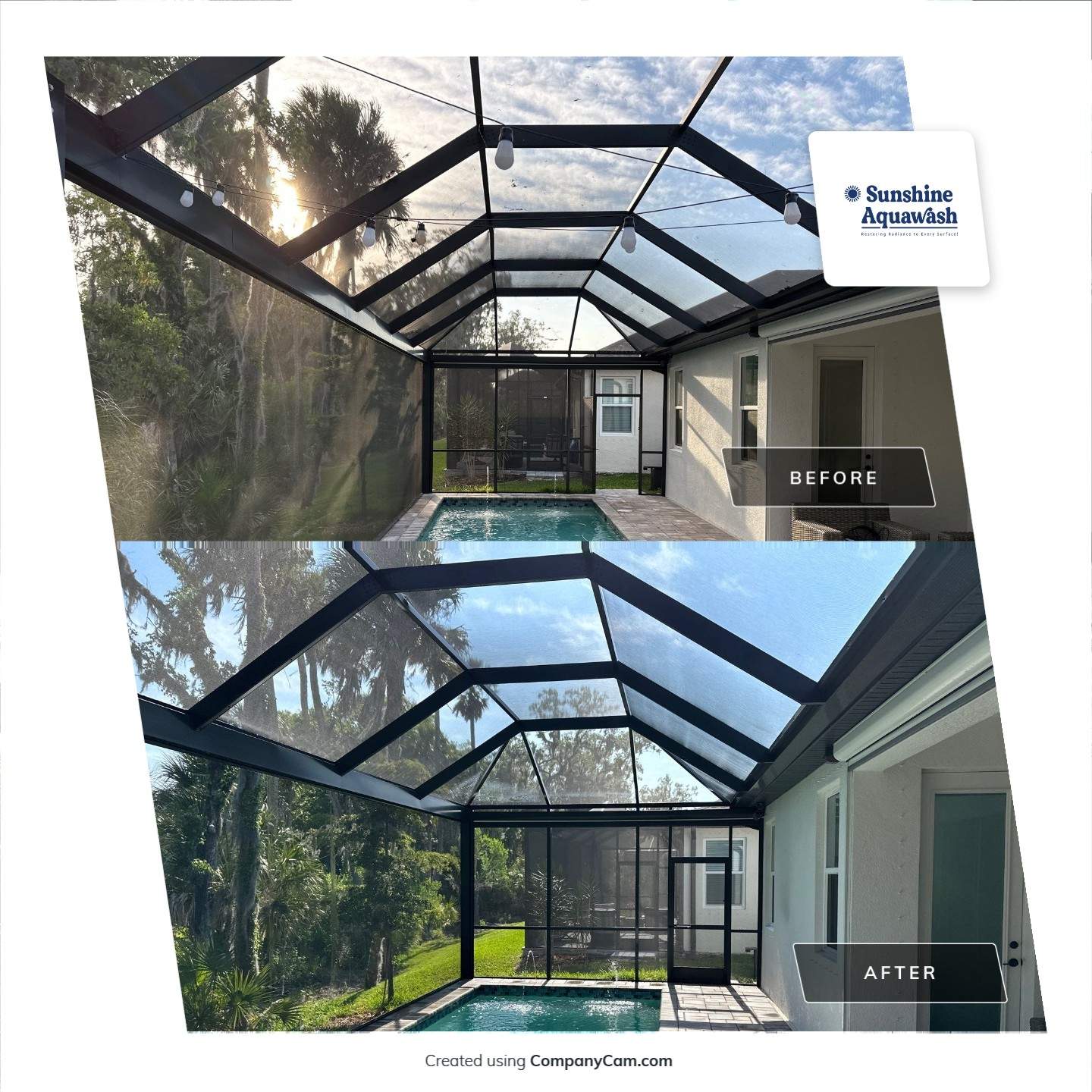 Screen Enclosure & Paver Pool Deck Cleaning in Trevesta Community, Palmetto, FL | Sunshine AquaWash by Sunshine AquaWash