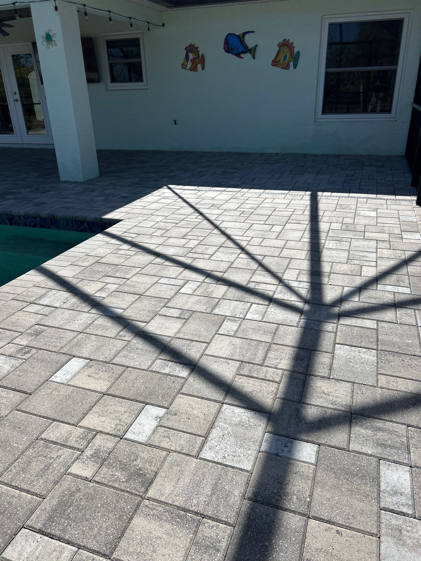 Natural, 2 Coats Gray/White Pavers by Wizard Wash