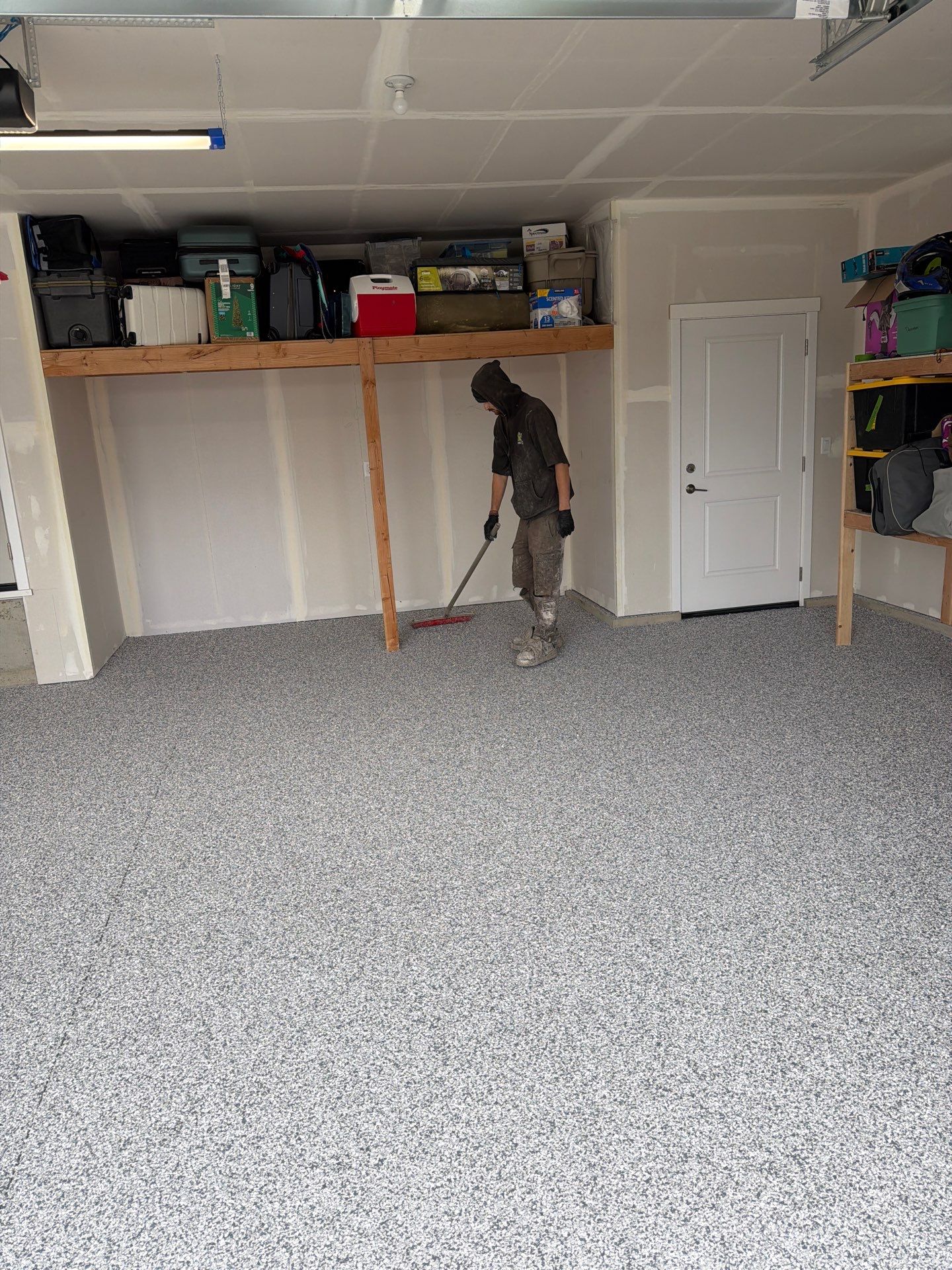Slatestone Polyaspartic Garage Floor Coating in Post Falls by Croc Coatings, LLC