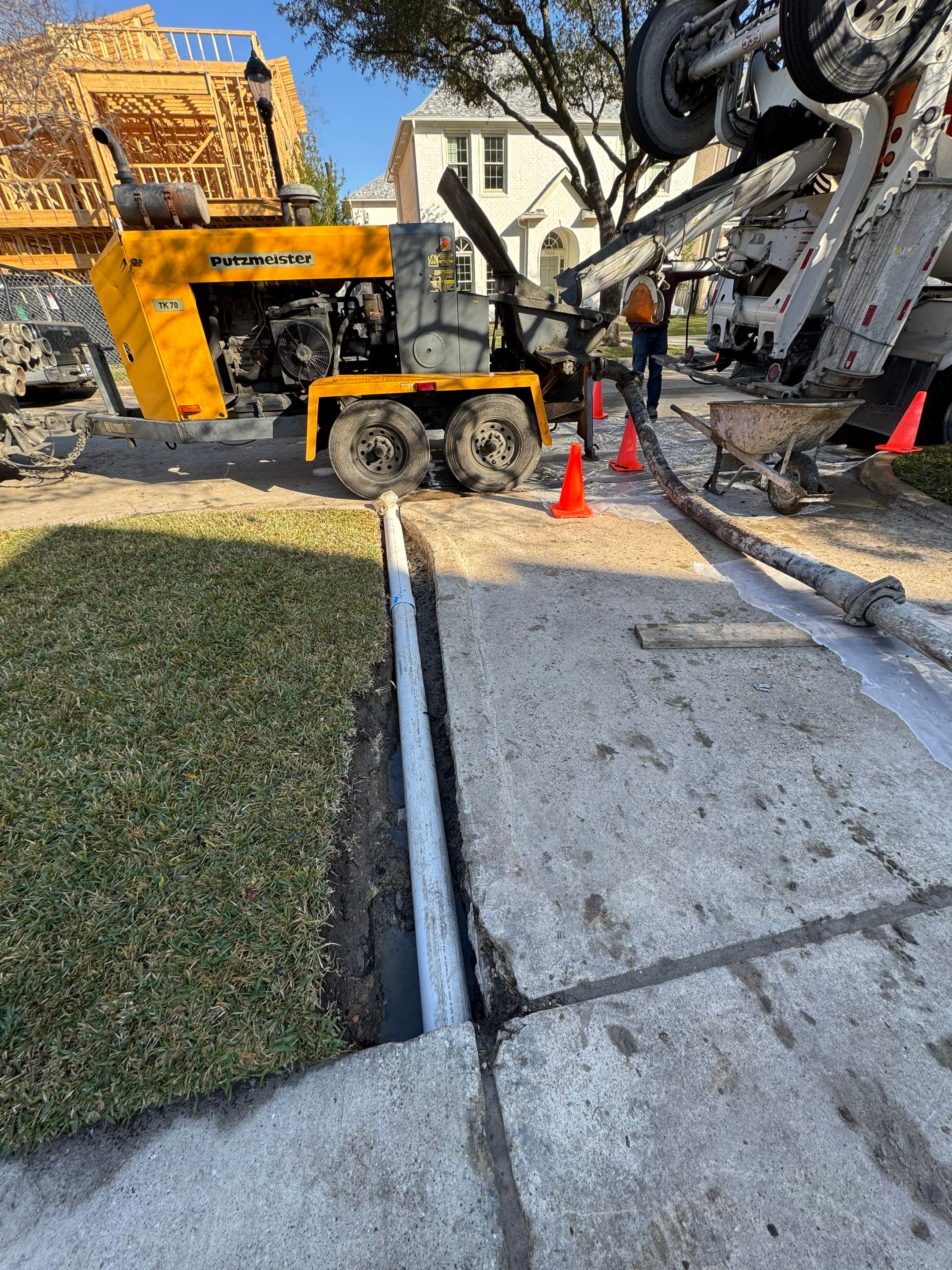 Driveway Concrete Replacement & French Drainage System by Texas Urban Elements
