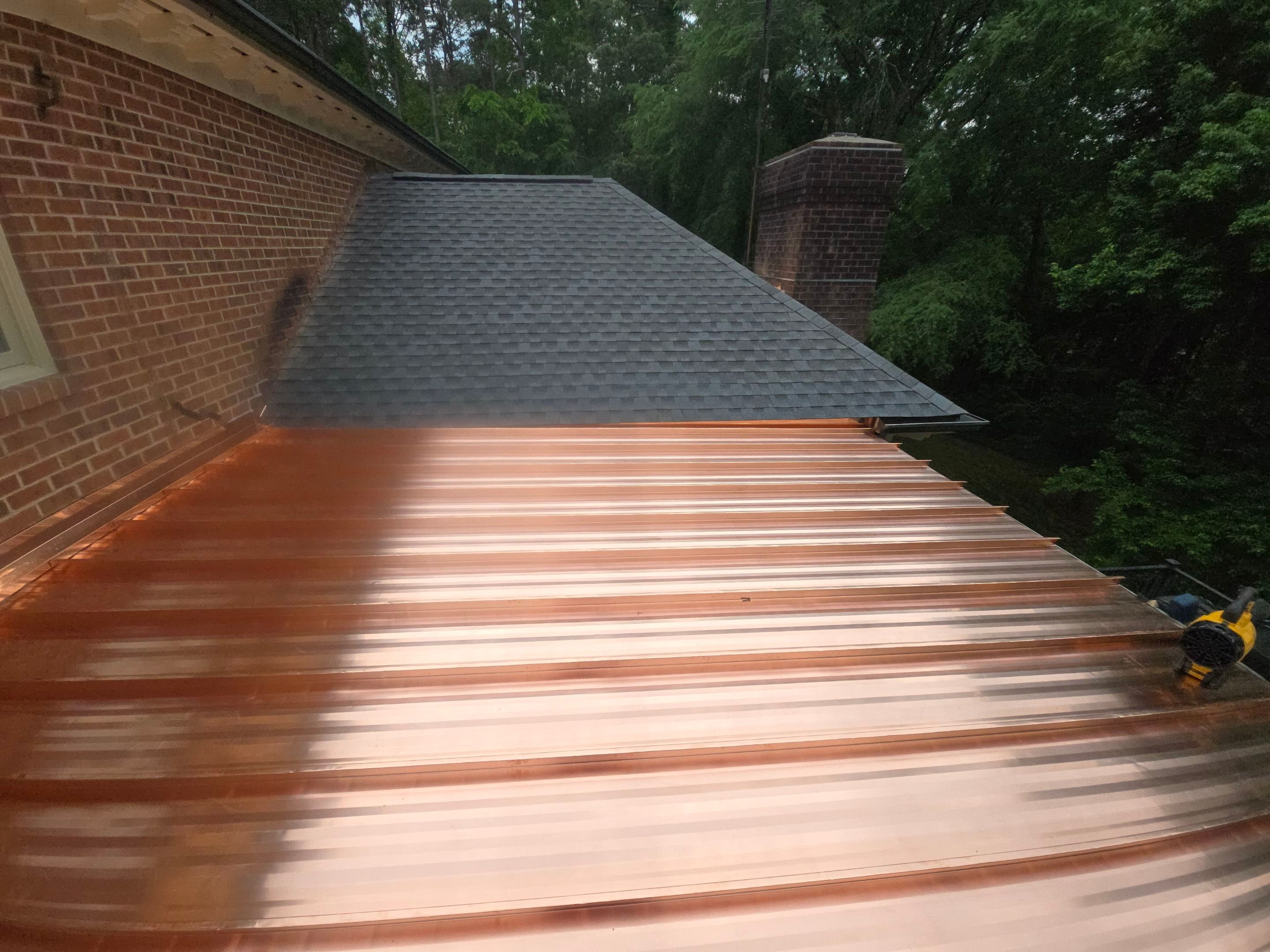 GAF HDZ Roof with Copper Standing Seam by H&S Roofing and Gutter