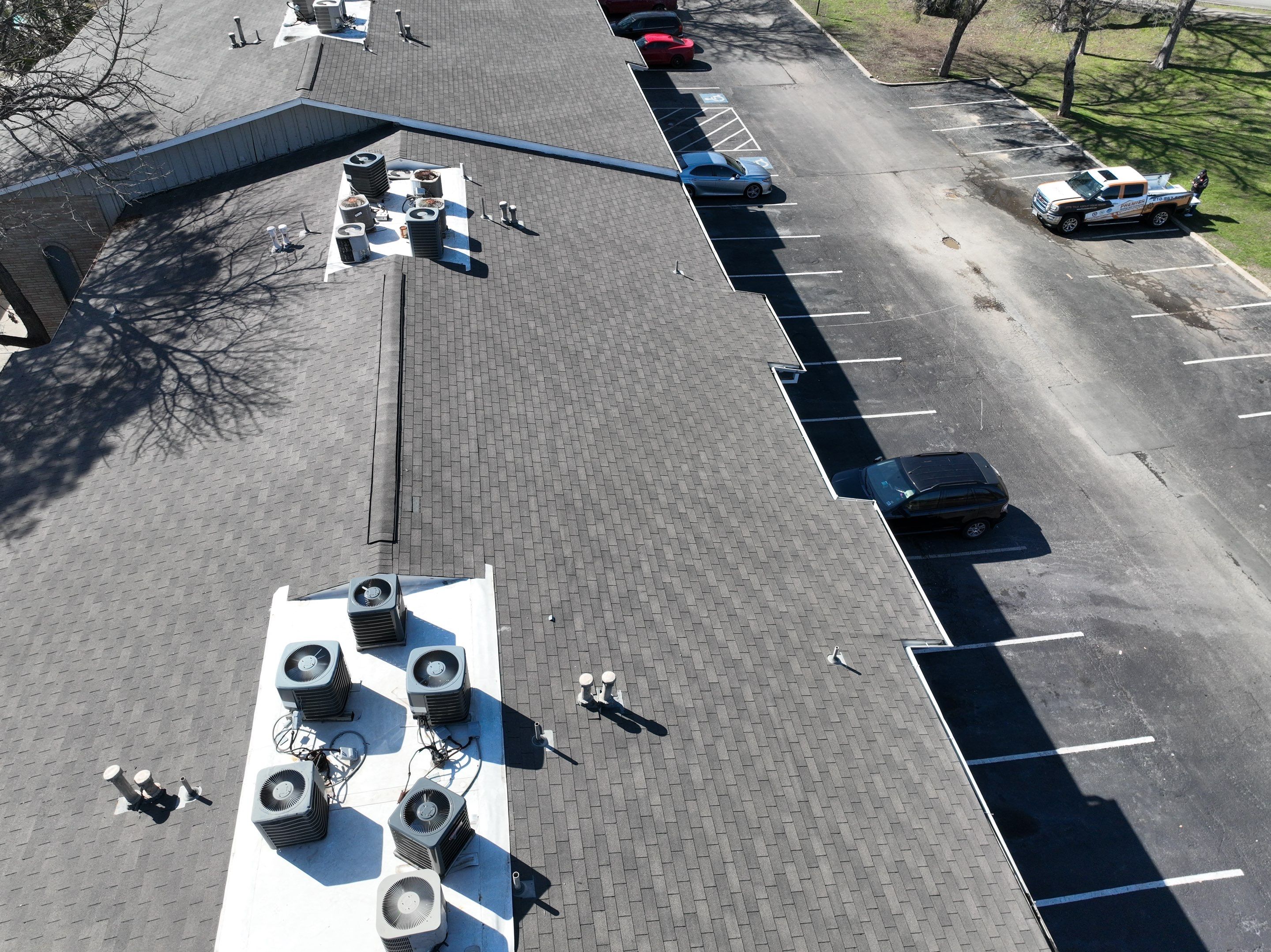 Commercial Roof Inspection using Drone Inspection by Premier Roofing and Contracting