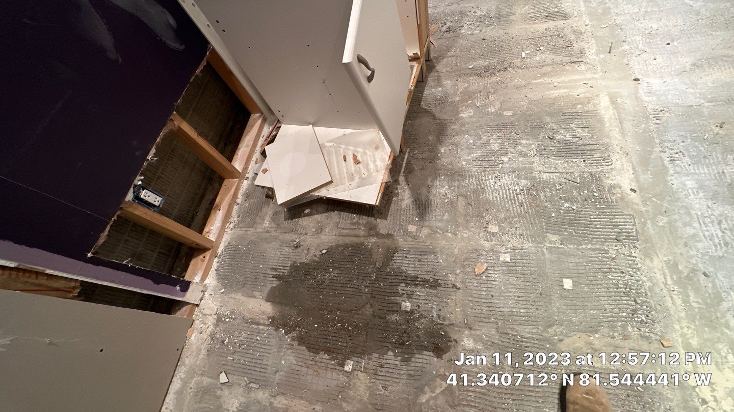Pipe Burst Emergency Mitigation Demo and Dry Down by Absolute Roofing and Construction