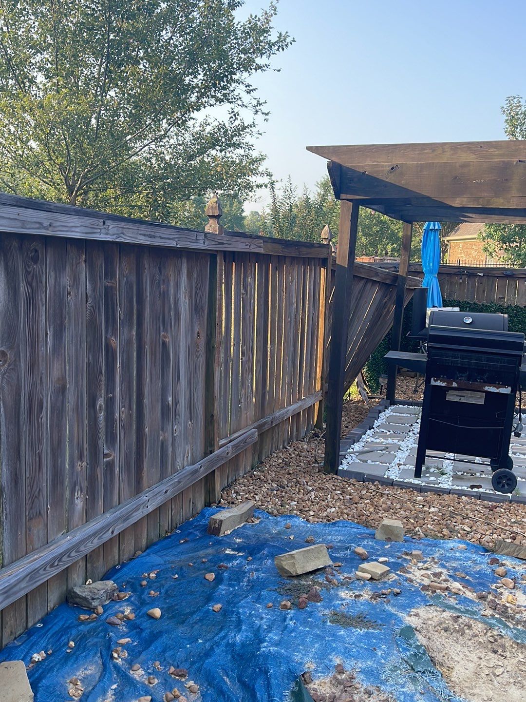 6ft Treated Pine Good Neighbor Fence 6x6 French Gothic Posts by Roberson Construction LLC