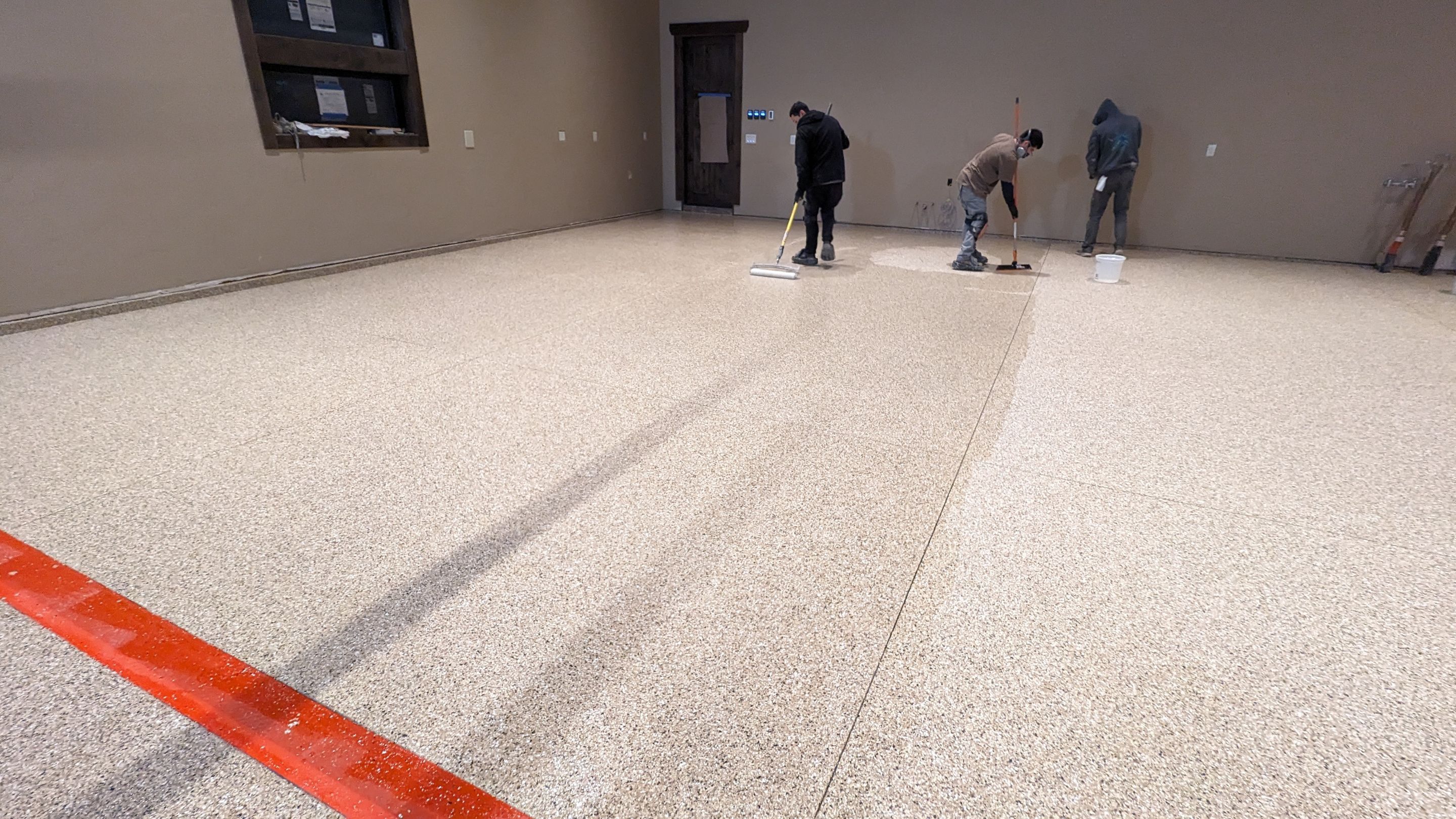 Shop Transformation using Sandstone by Croc Coatings, LLC