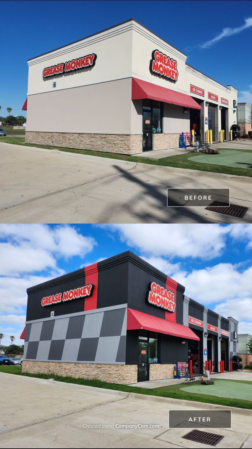 Grease Monkey Oil Change - Exterior Transformation by Fresh Coat Painters of Cypress