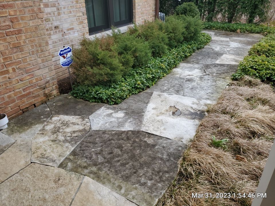 Evanston, IL stone patio cleaning by Northern Power Washing LLC.