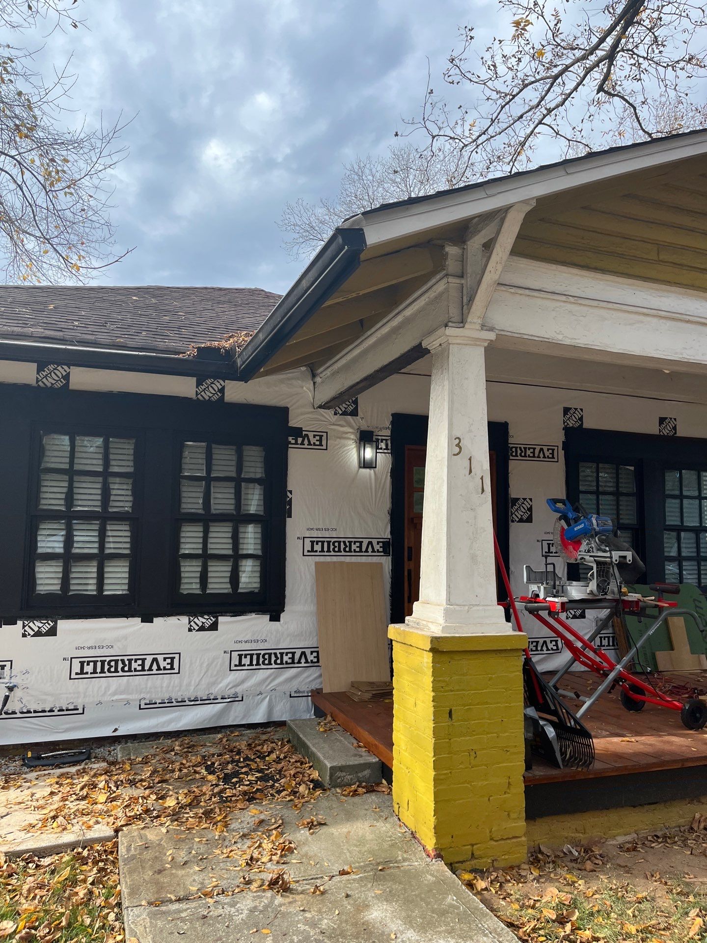 Cedar Tongue & Groove Porch Ceiling Installation Plus James Hardie Siding Replacement by Nelson Exteriors 