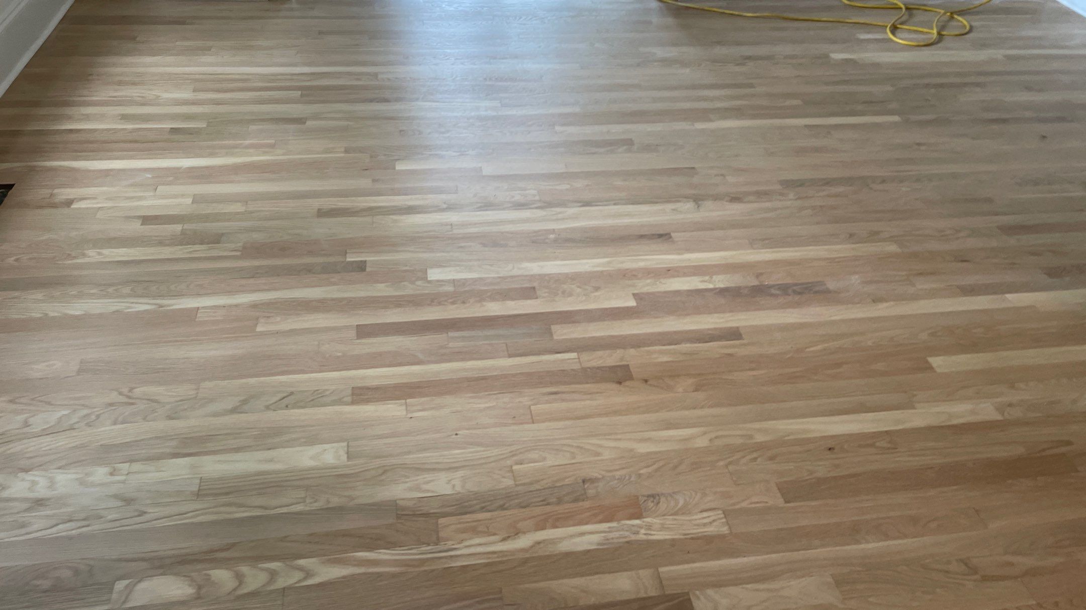 Sand and Finish Red Oak back to Natural with Matte Waterbased Finish by Footprints Floors of Coastal Carolina