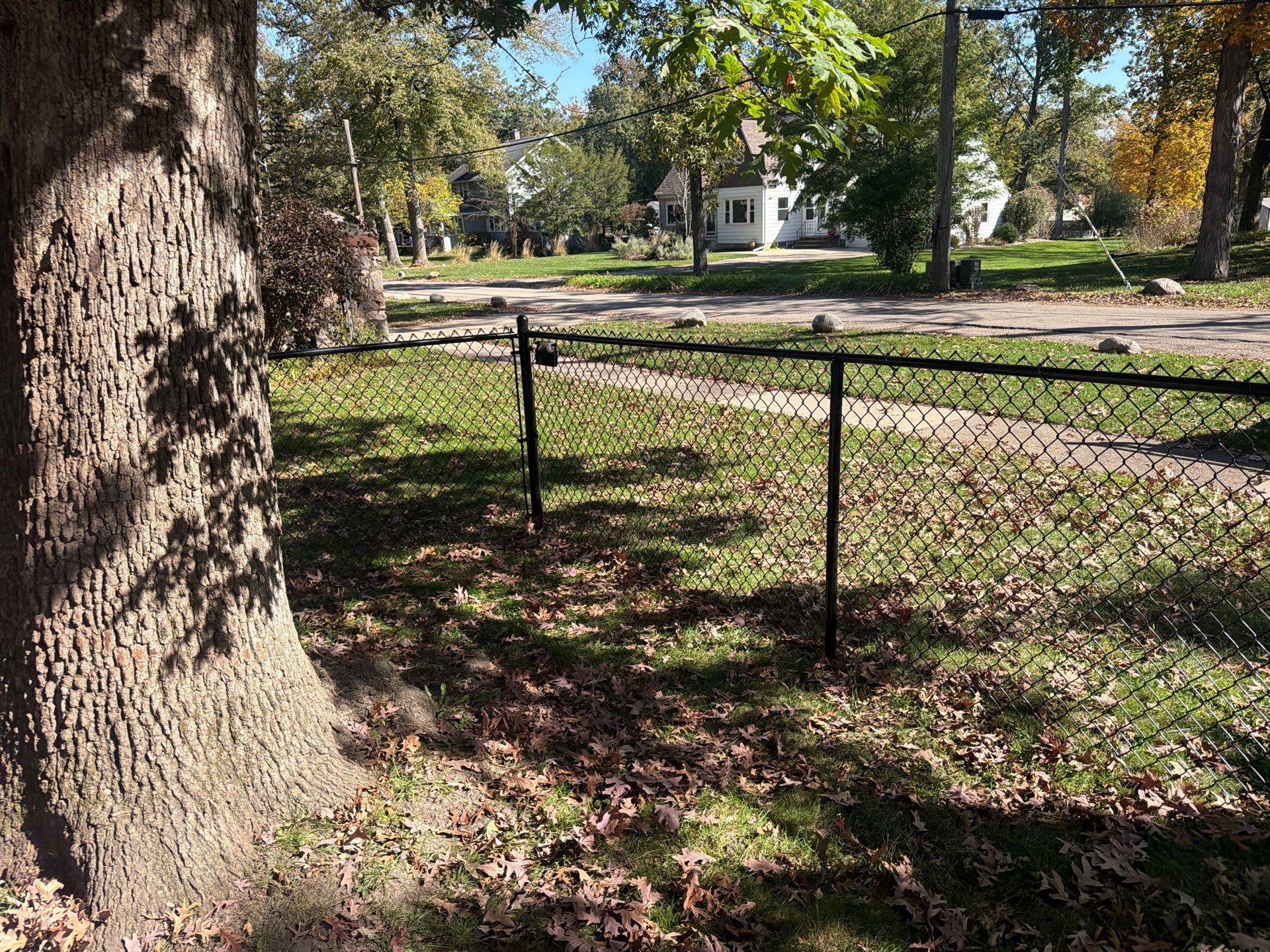Residential Black Chain Link Fencing in Cedar Falls by Perfect Picket Fence and Stain