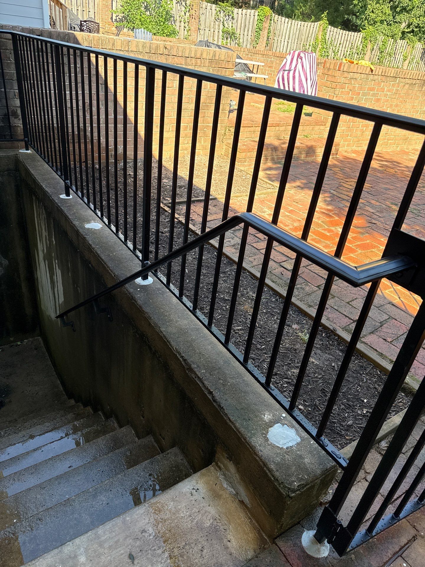 L-Shape Iron Railing & Integrated Safety Gate – Residential Exterior– McLean, VA by Capitol Iron Works