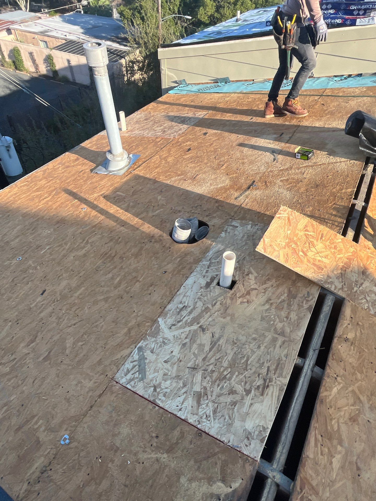 Residential Roofing Installation using GAF Timberline HDZ (Pewter Grey) by WABO Roofing Systems 