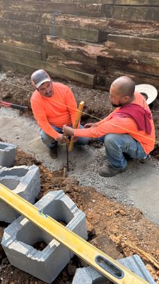 In Progress Retaining Wall Project