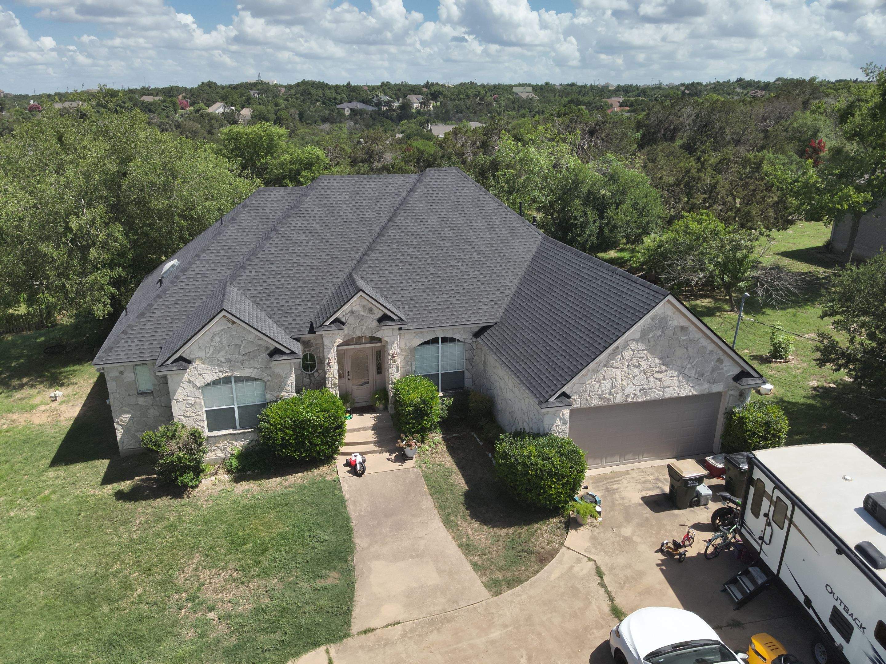 Residential Roof Replacement using GAF - HDZ - Charcoal by Action Exteriors Austin