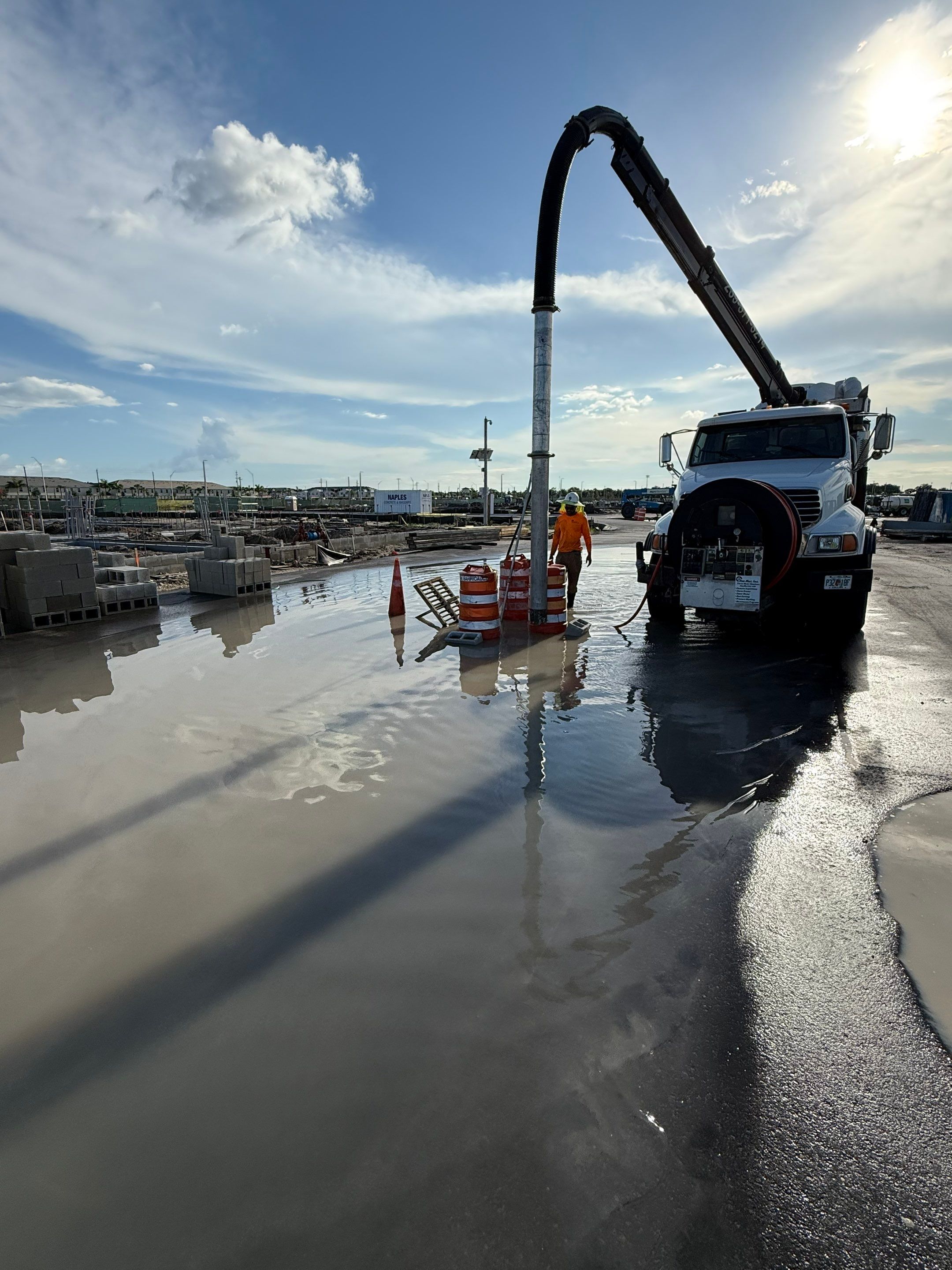 Cleaning Clogged Construction Site Catch Basins by APS Power & Water