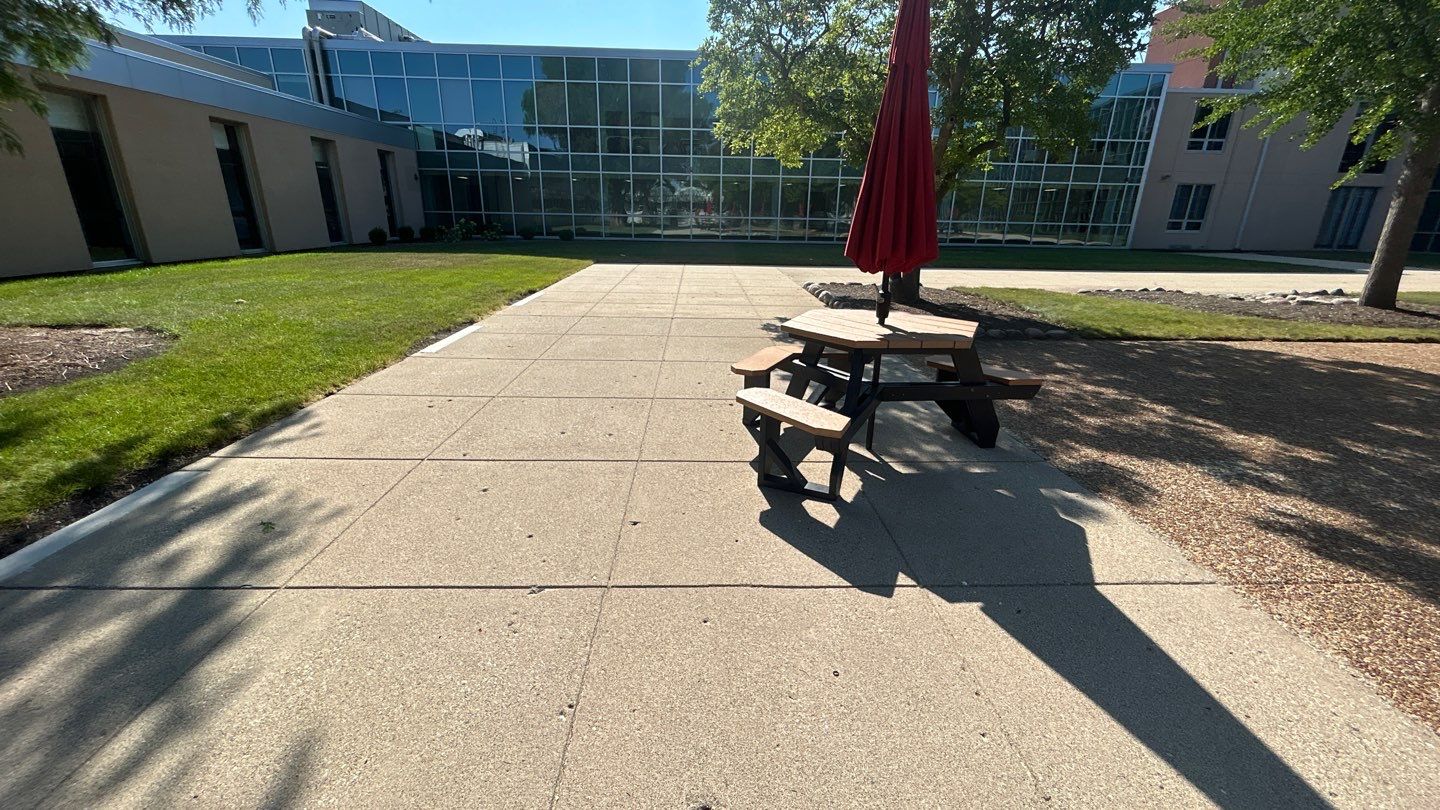 concrete using Algaecide, soft wash soap by Northern Power Washing LLC.