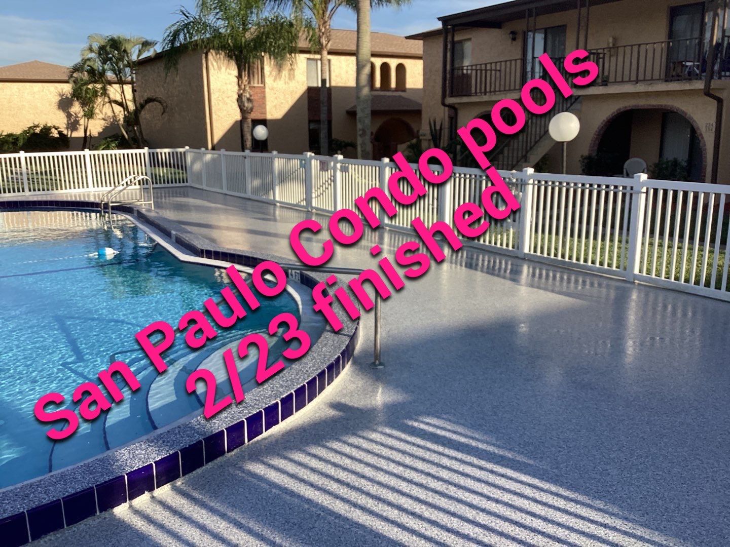 Pool Deck using Orbit and Tidal Wave by Amvet concrete coatings llc