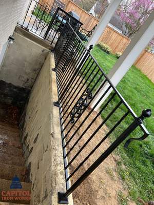Custom Ornamental Iron Railings with S-Scrolls – Glenwood Rd – Bethesda, MD