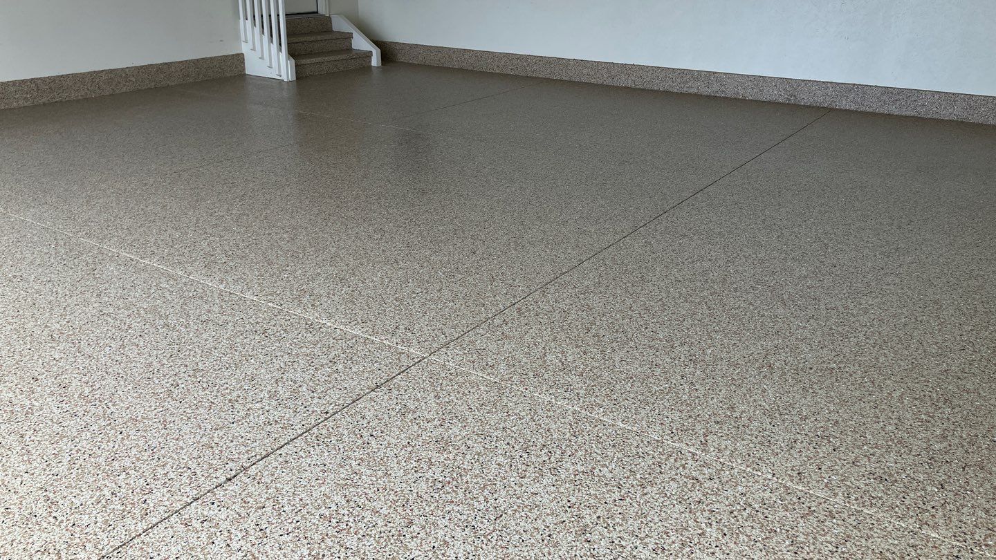 Pecan Floor Coating in Granger! by Innovative Spaces / Innovative Concrete Coatings